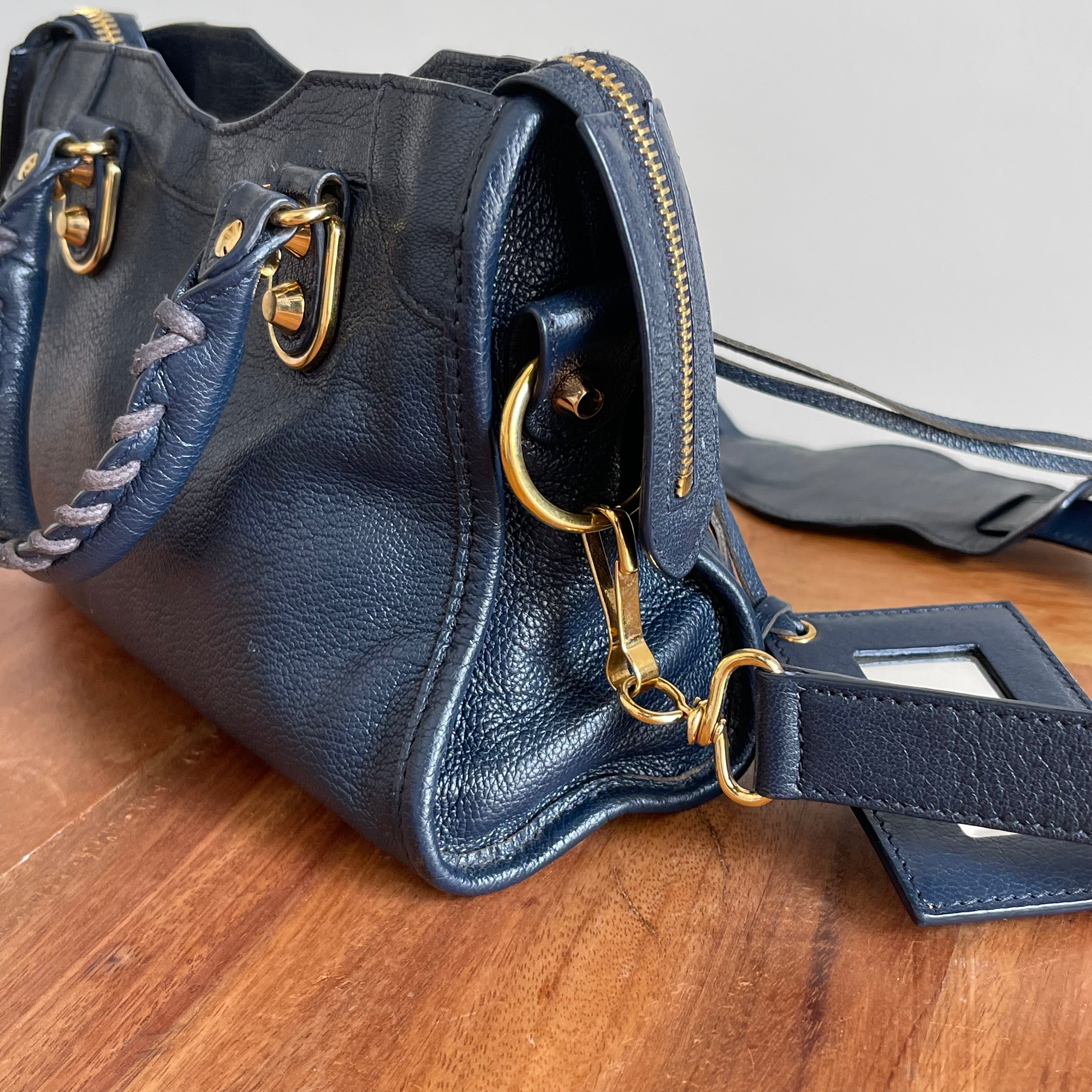 Balenciaga Mini City Motorcycle Metallic Edge