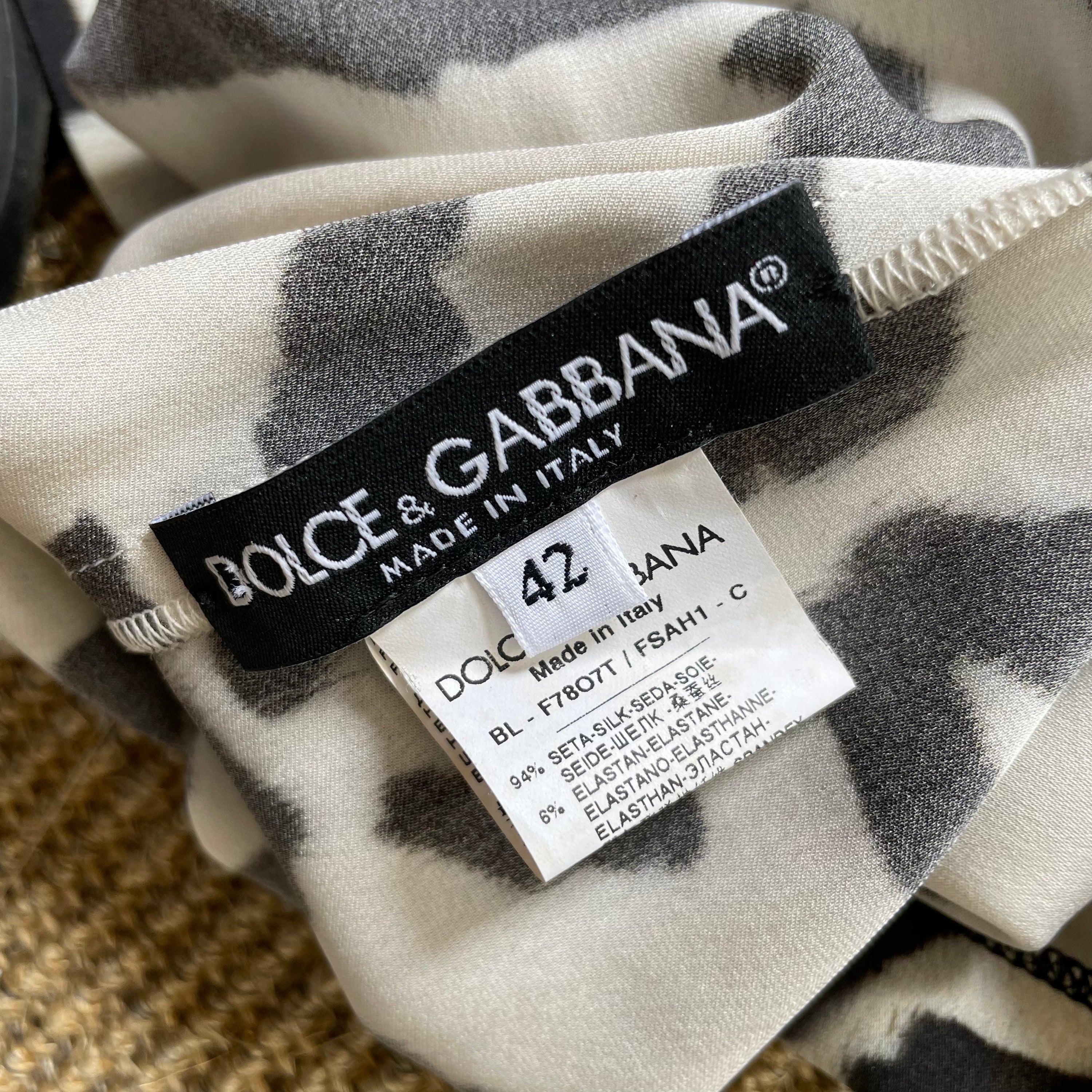 Dolce & Gabbana Silk Animal Print T-Shirt