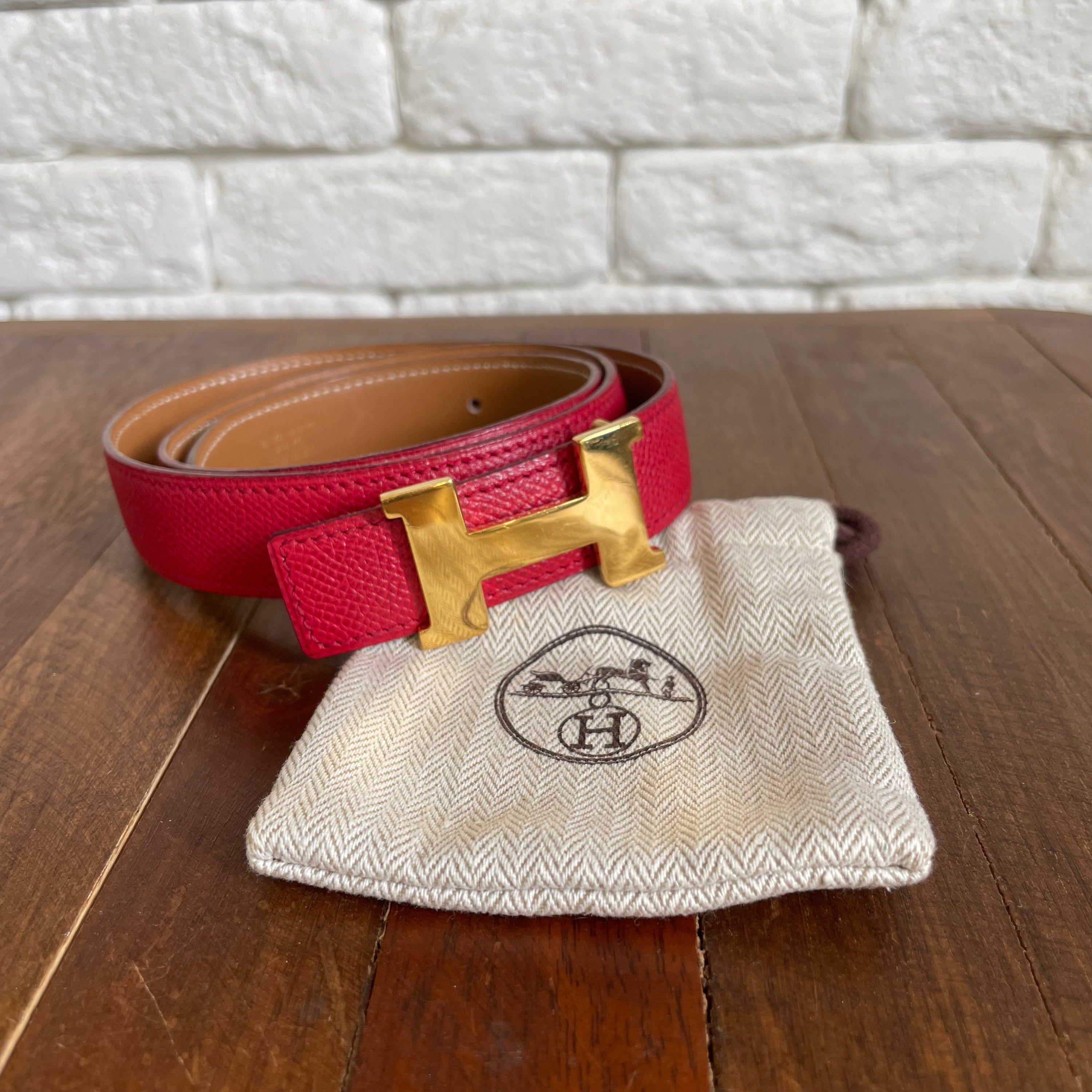 Hermès Red Leather Belt