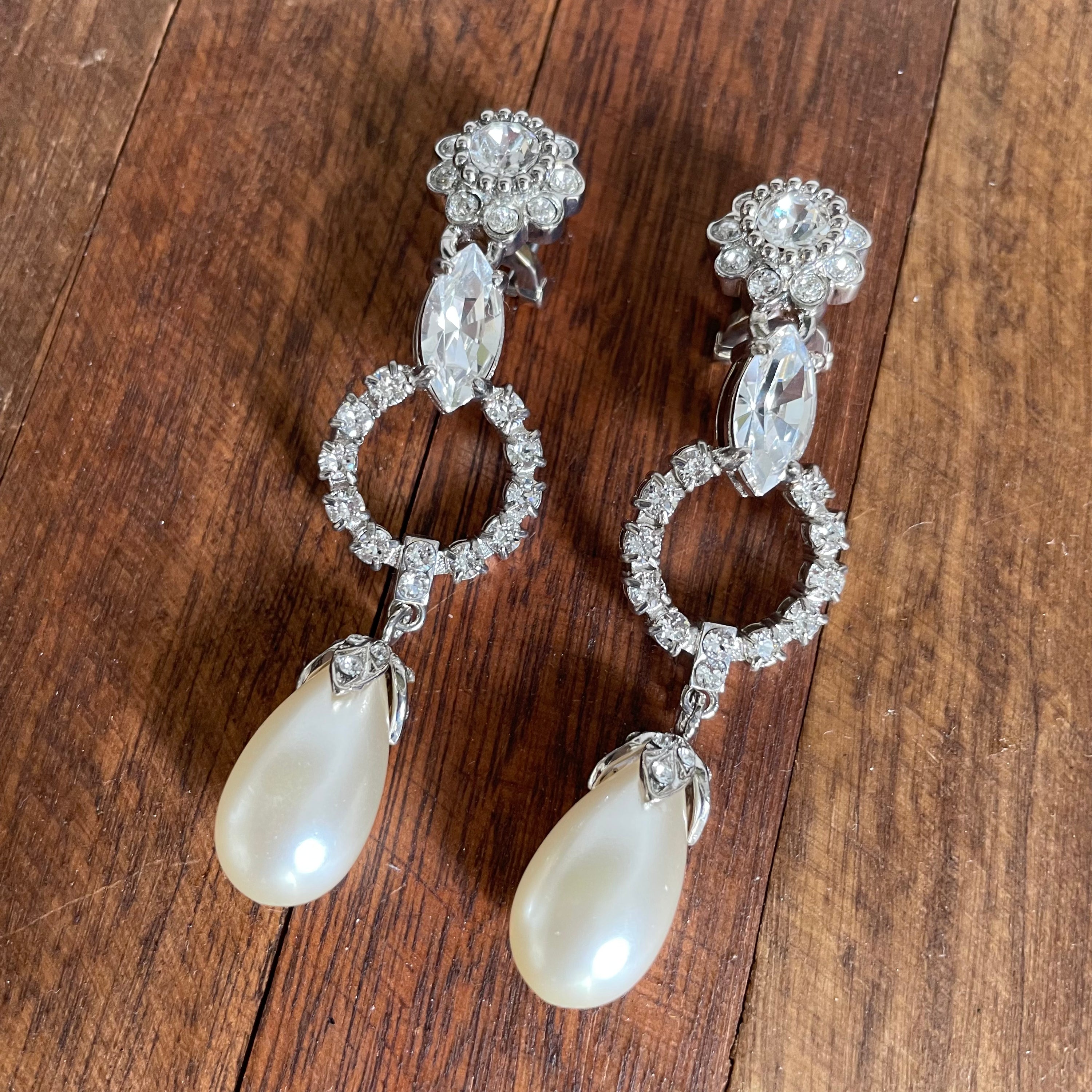 Miu miu Crystal and Faux-pearl Earrings
