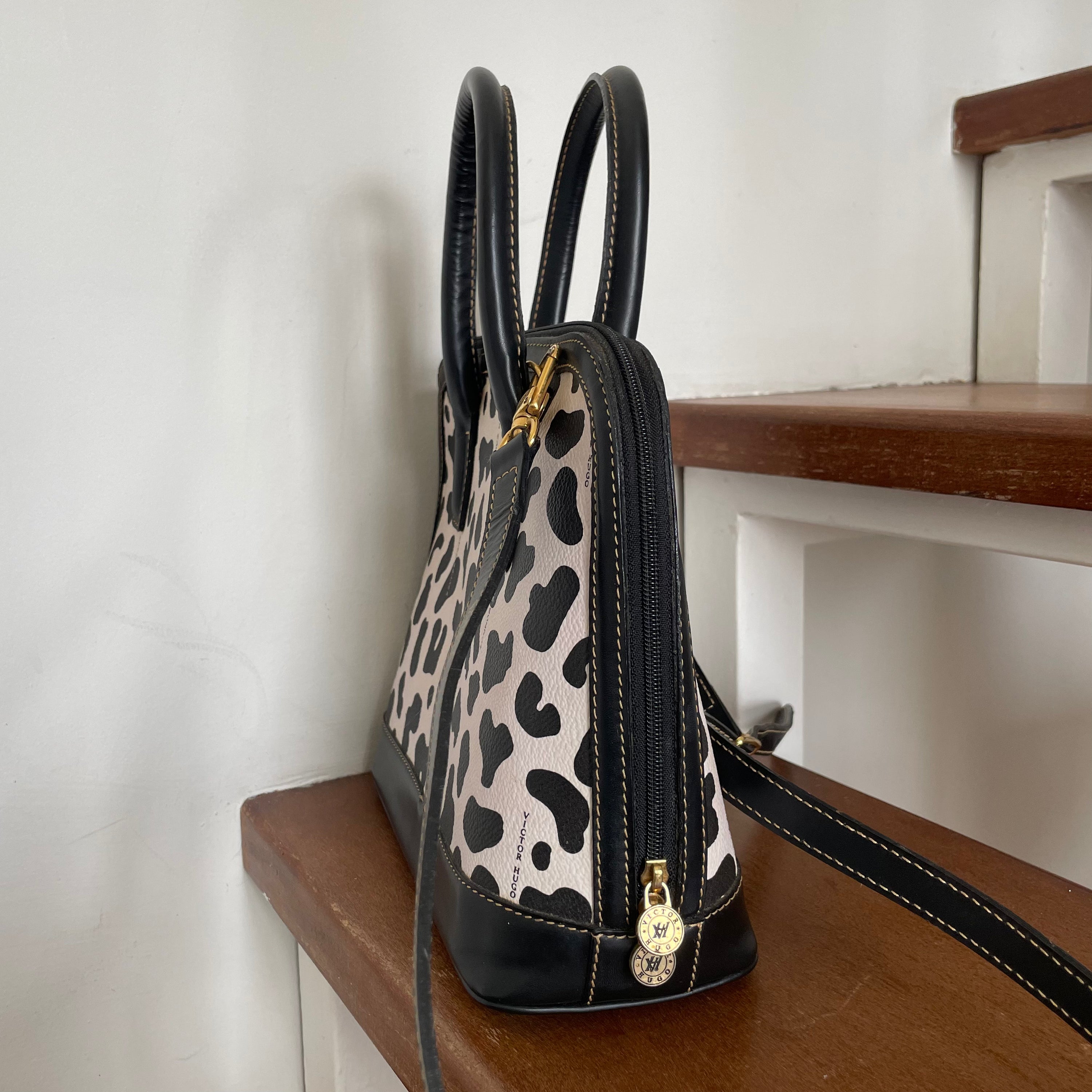 Victor Hugo Animal Print Leather Bag