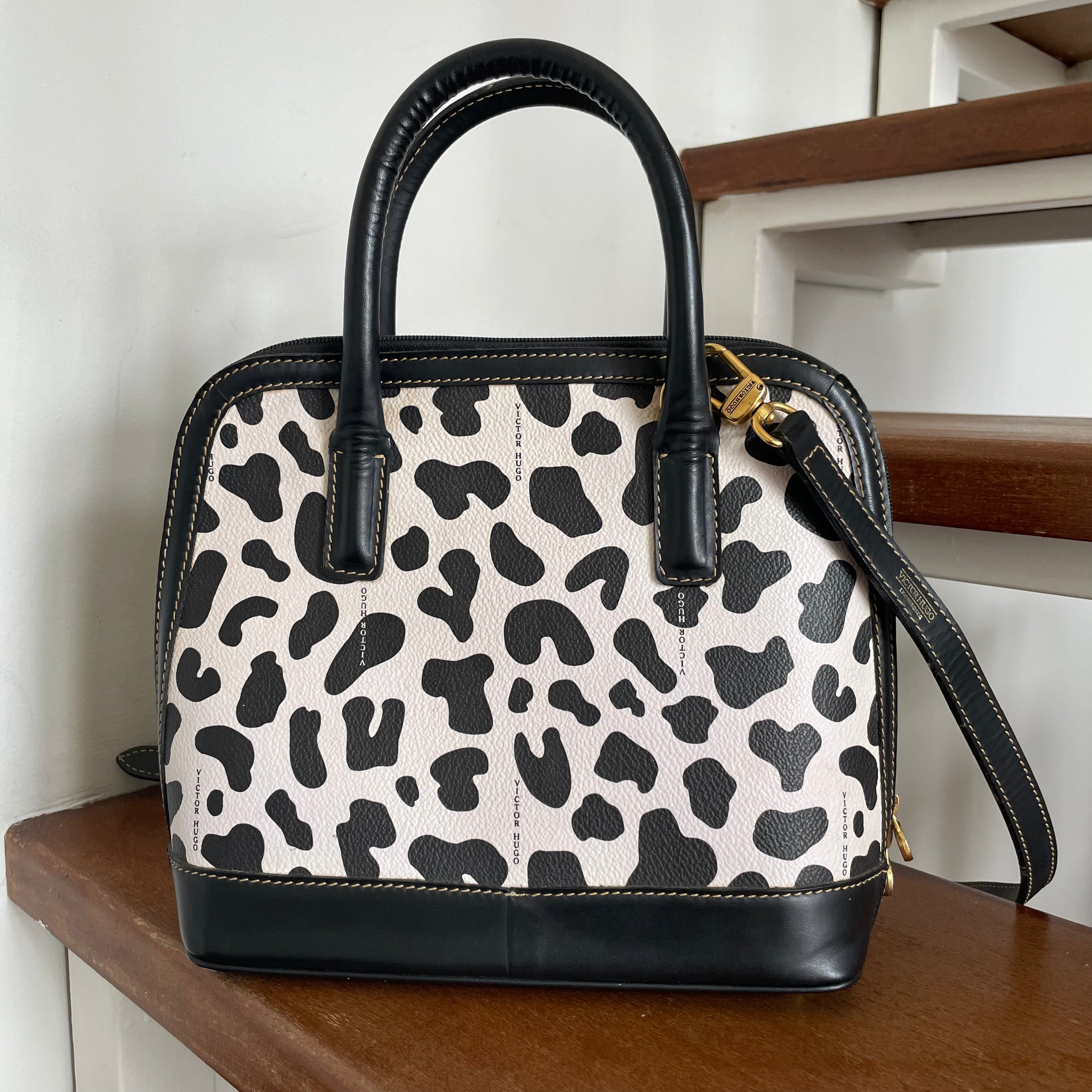 Victor Hugo Animal Print Leather Bag