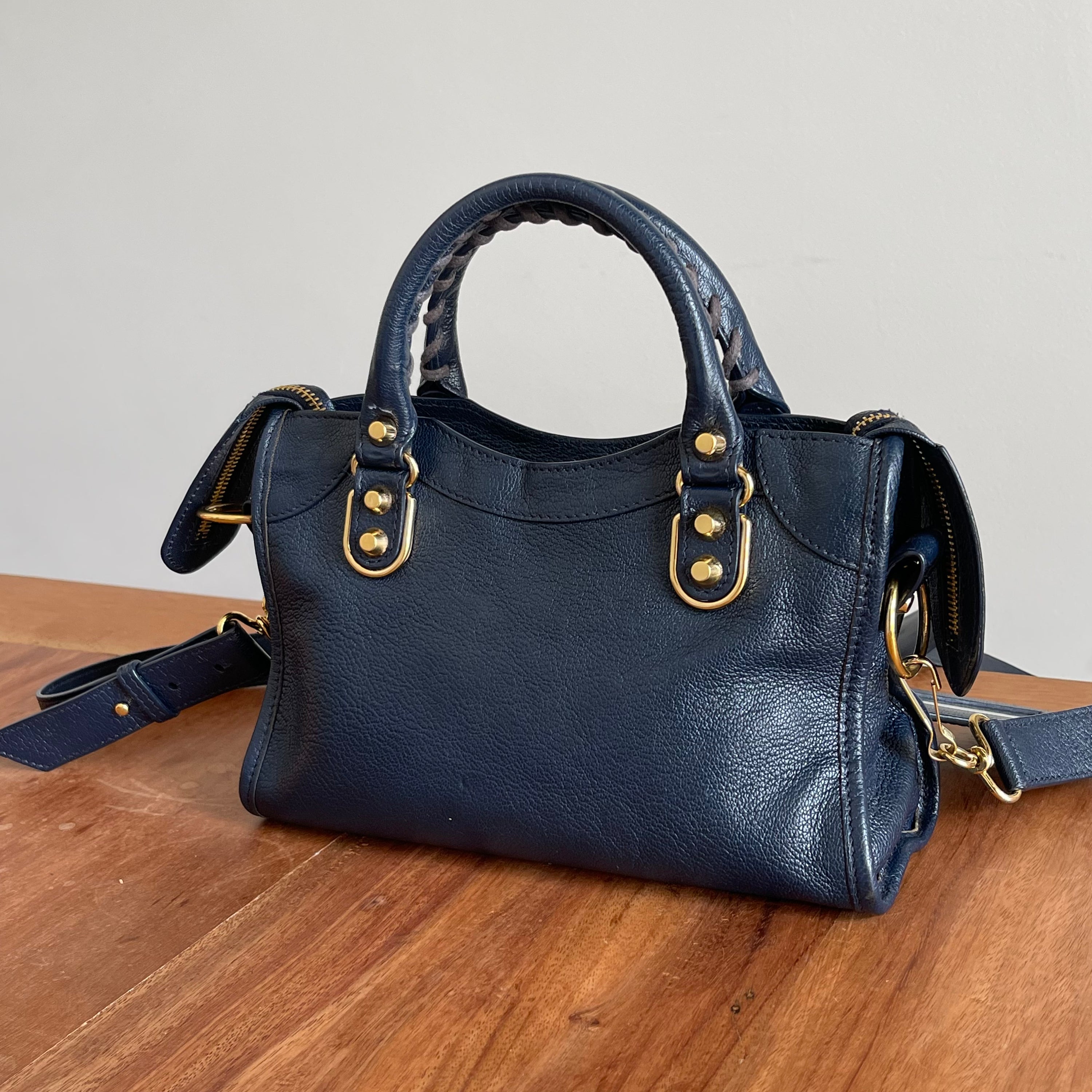 Balenciaga Mini City Motorcycle Metallic Edge