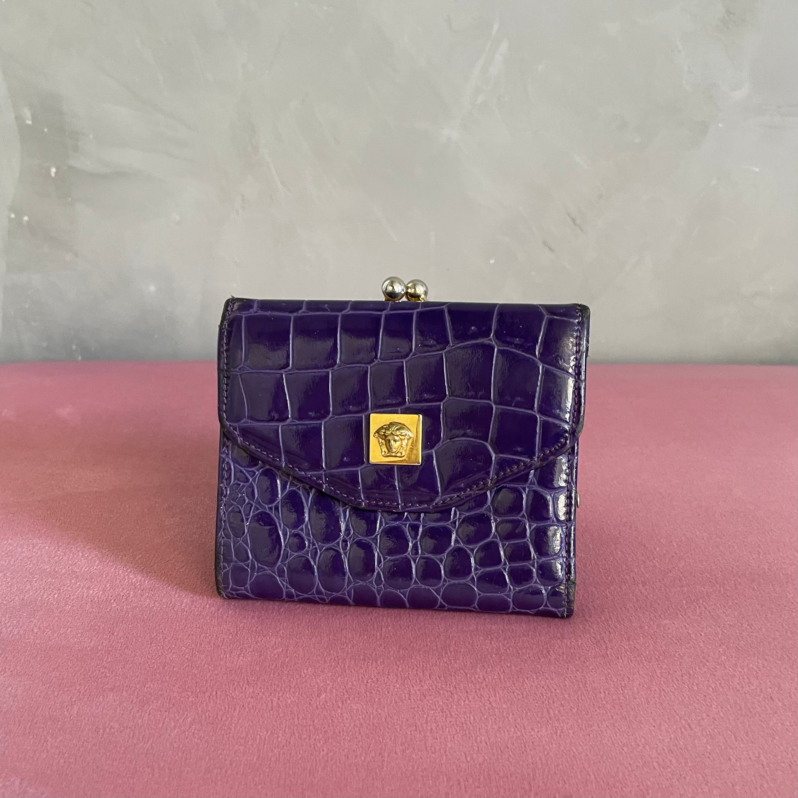 Gianni Versace Purple Croco Wallet