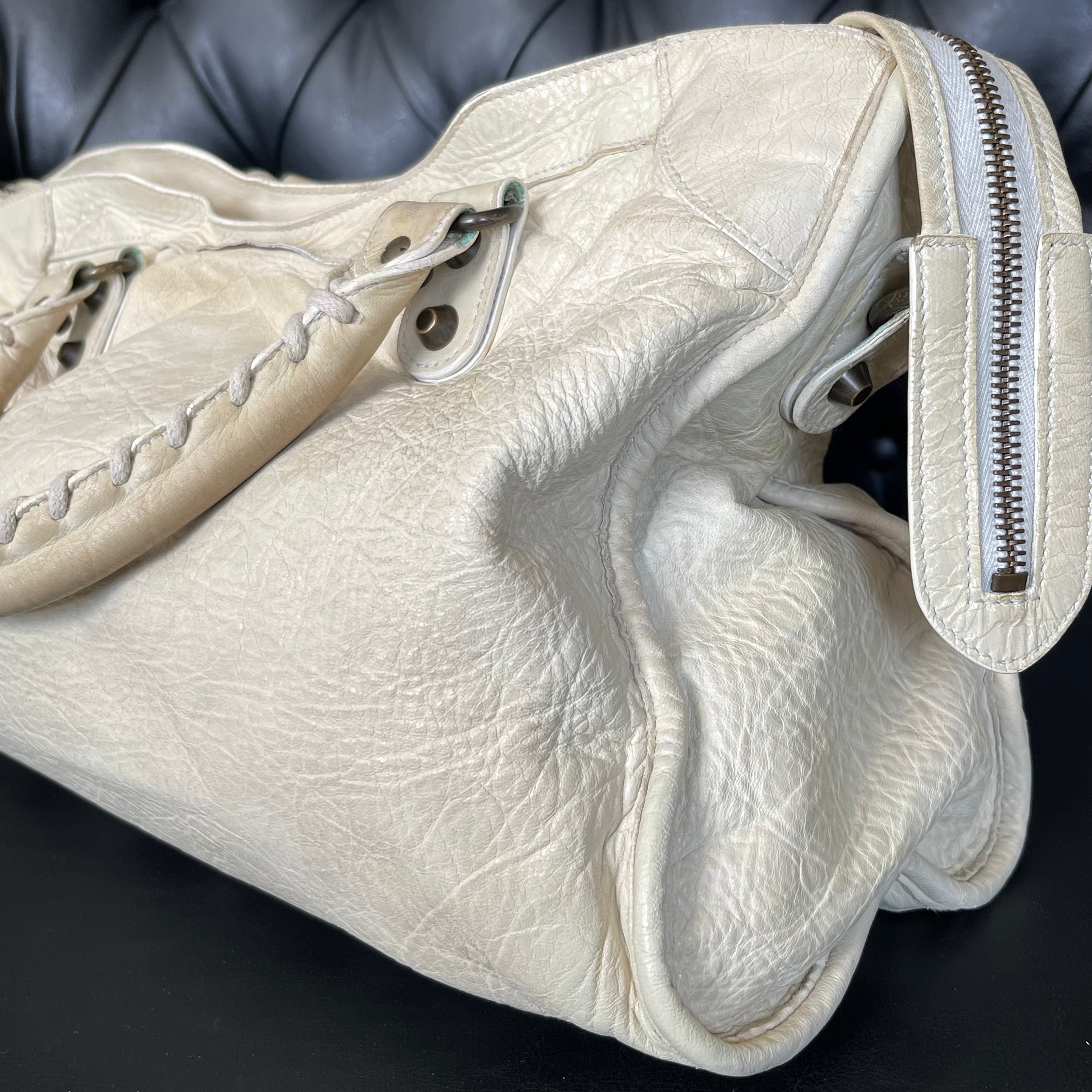 Balenciaga Motorcycle Cream Bag