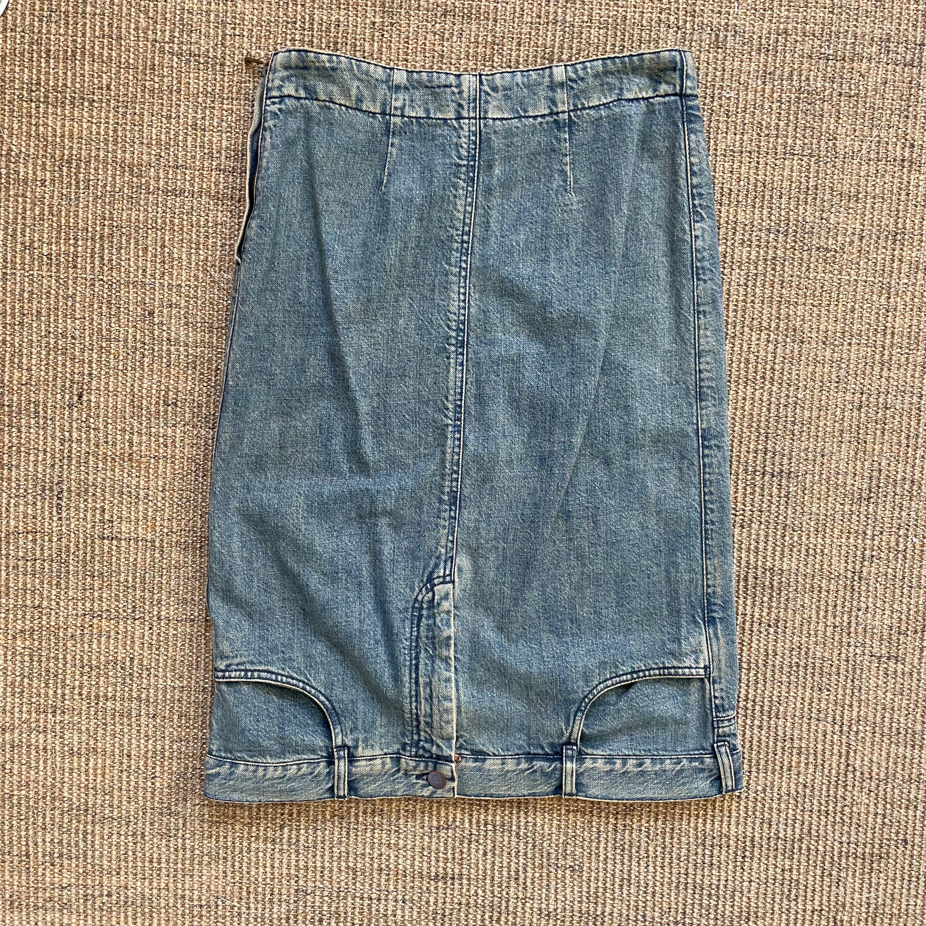 Chanel Inverse Denim Skirt