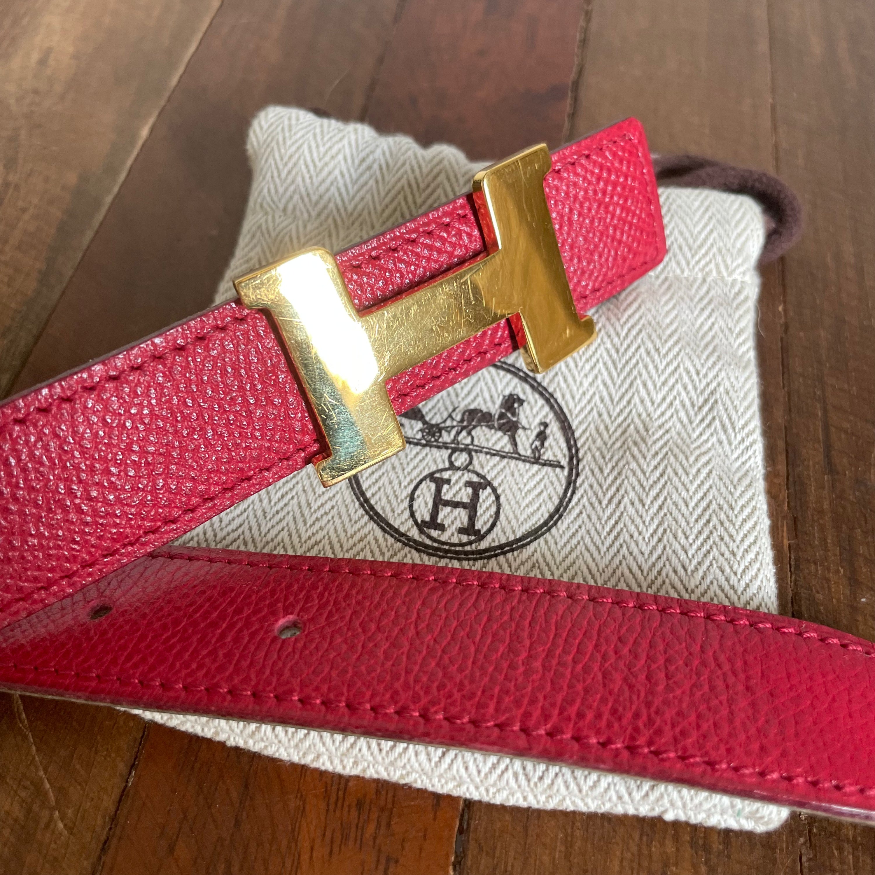 Hermès Red Leather Belt