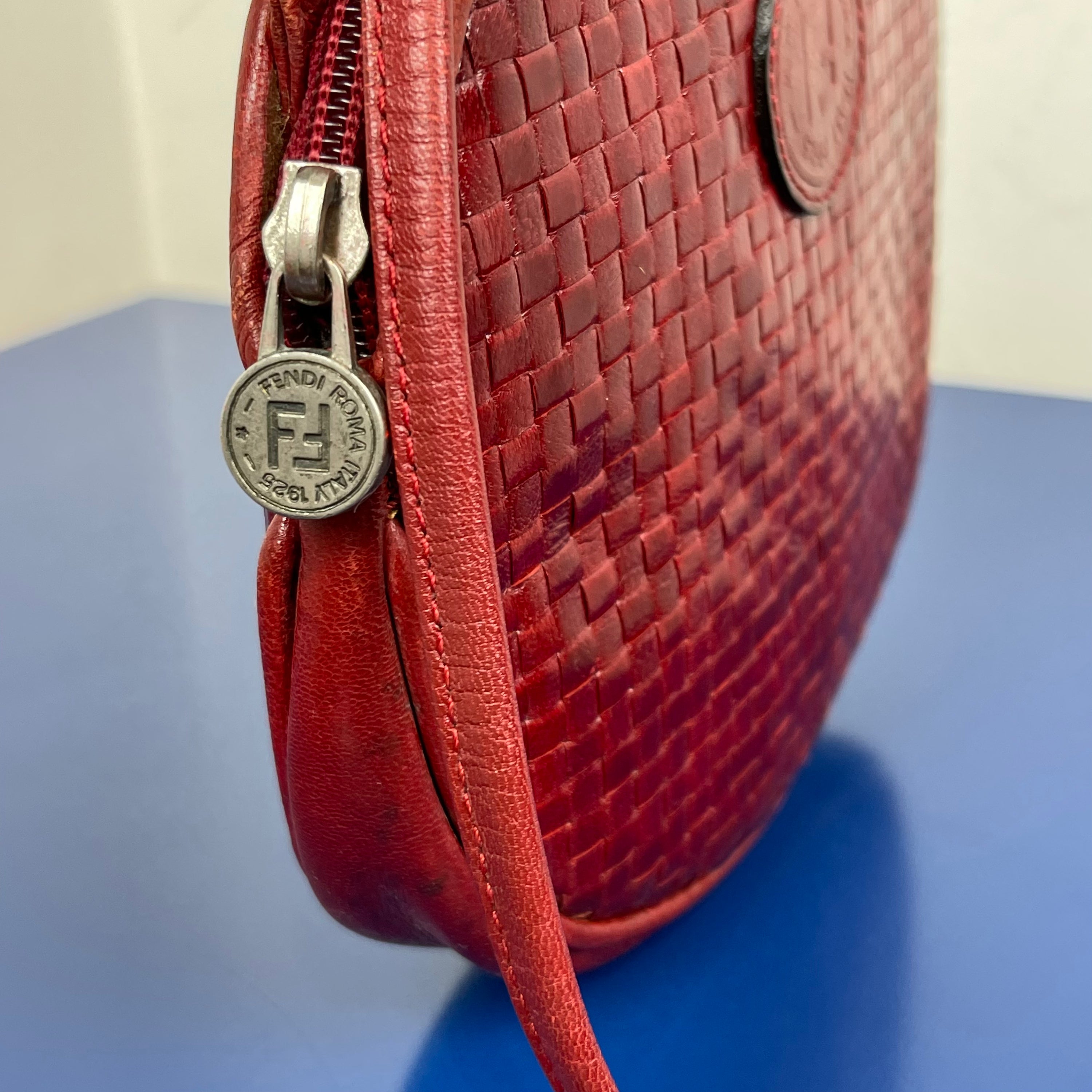 Fendi Red Woven Crossbody Bag