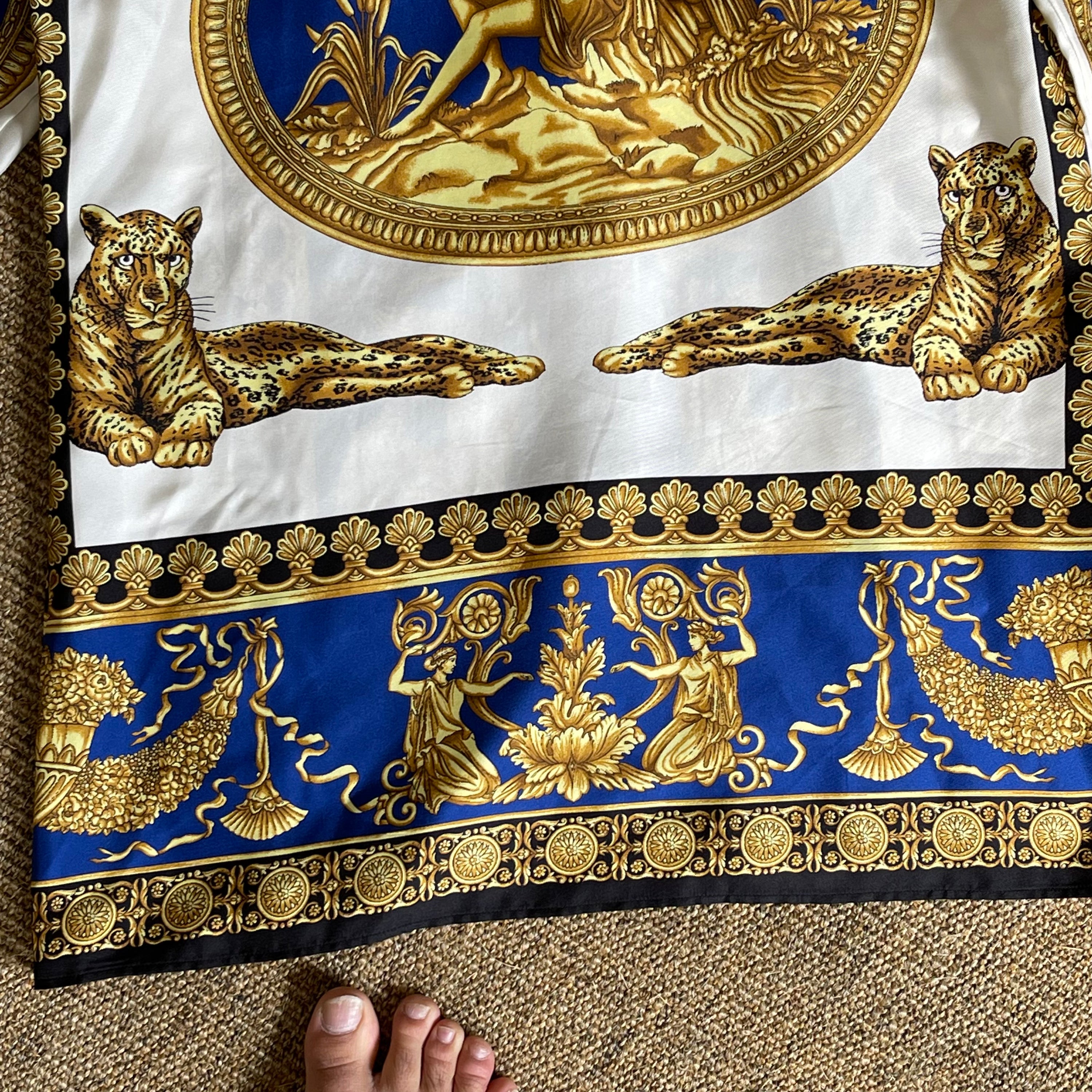 Versace Silk Shirt Baroque Blue