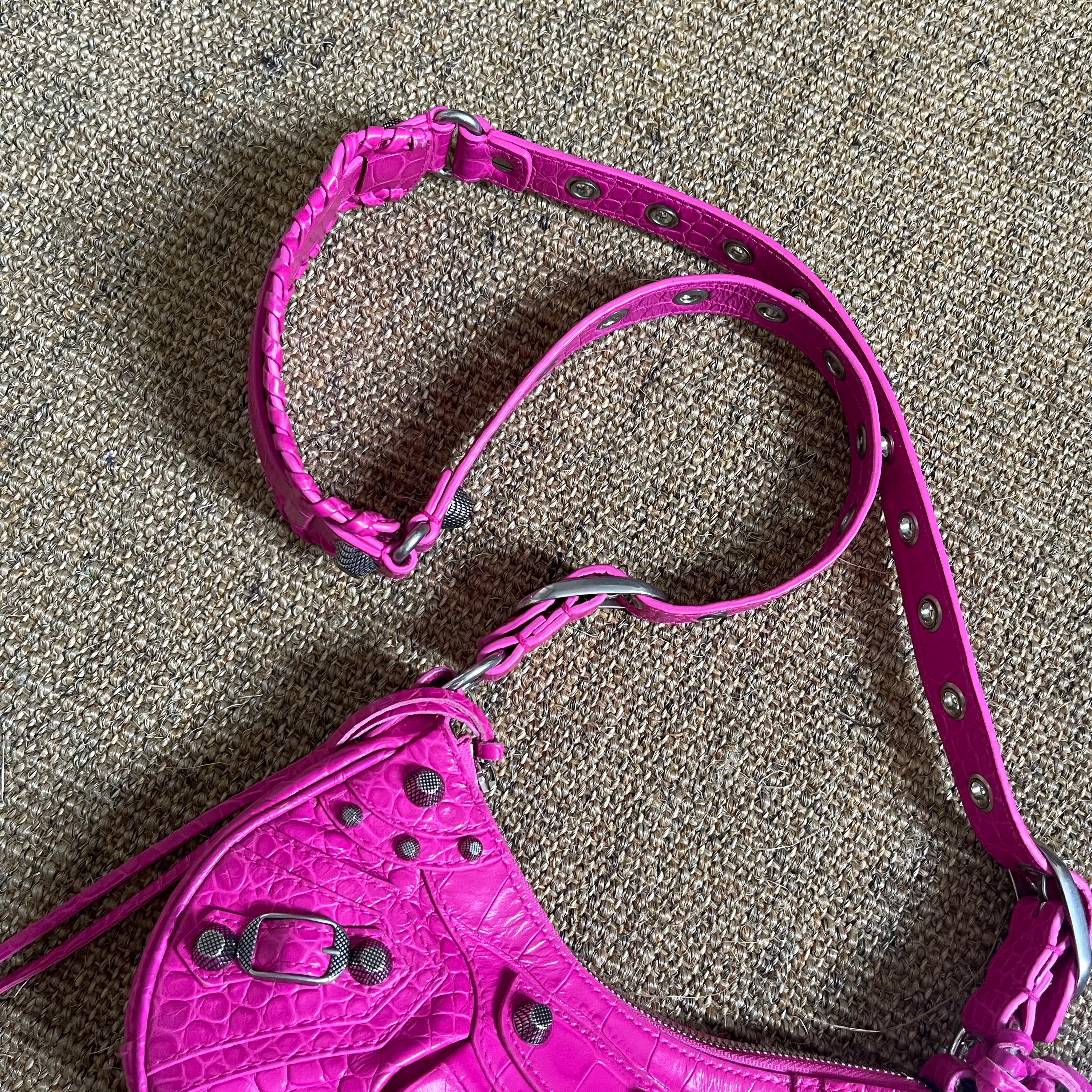 Le Cagole XS Fuchsia Croco