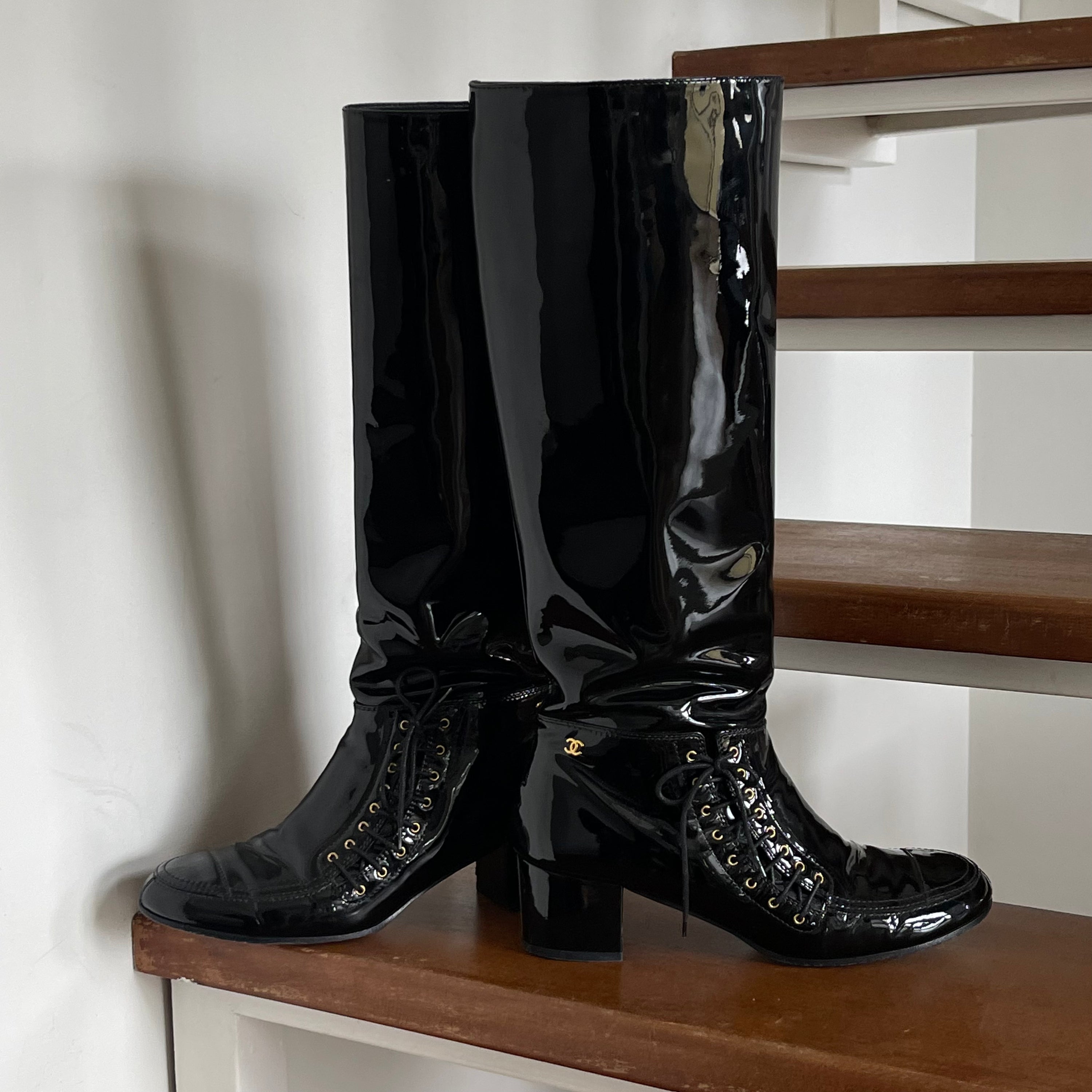 Chanel Vinyl Boots