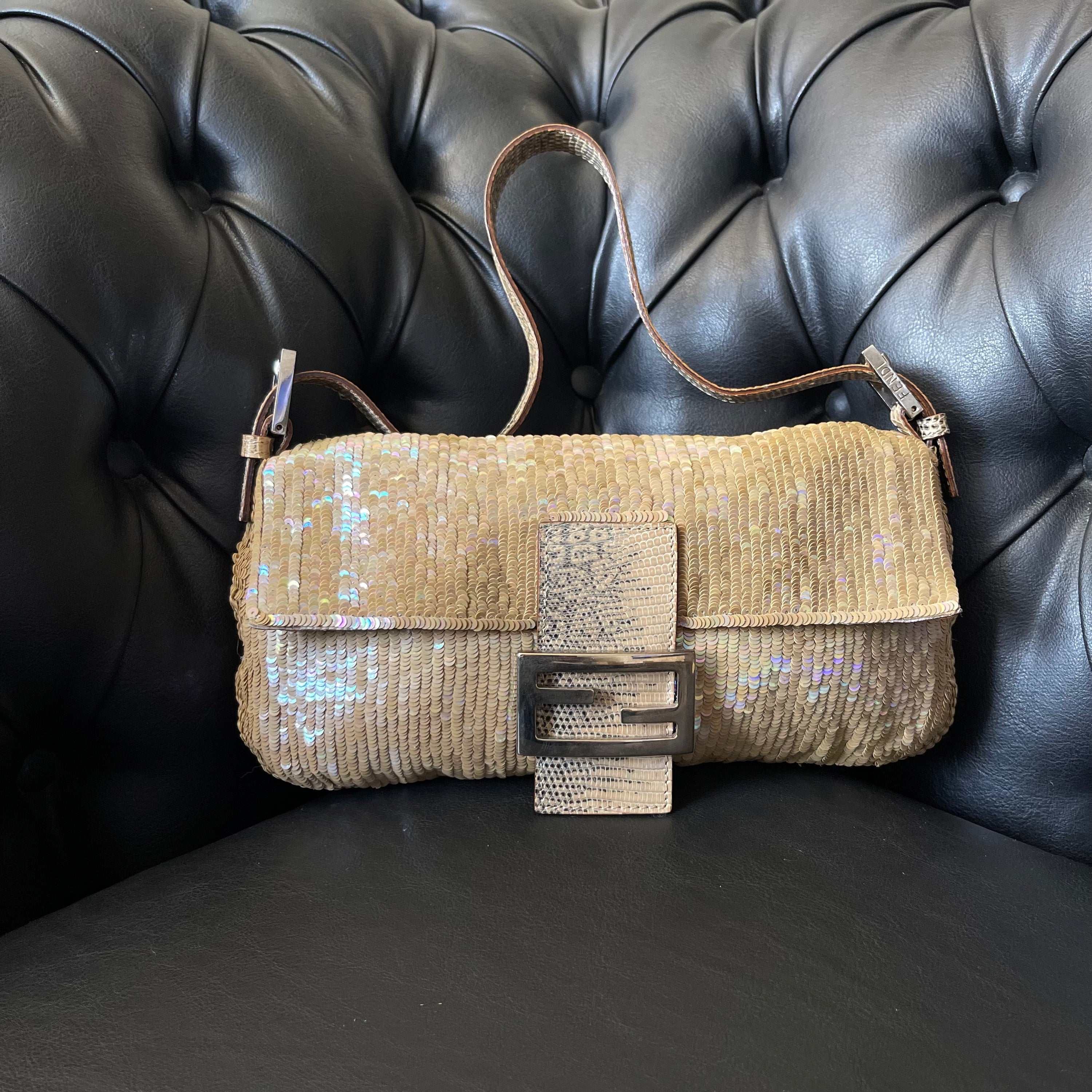 Fendi Baguette Sequin + Lizard