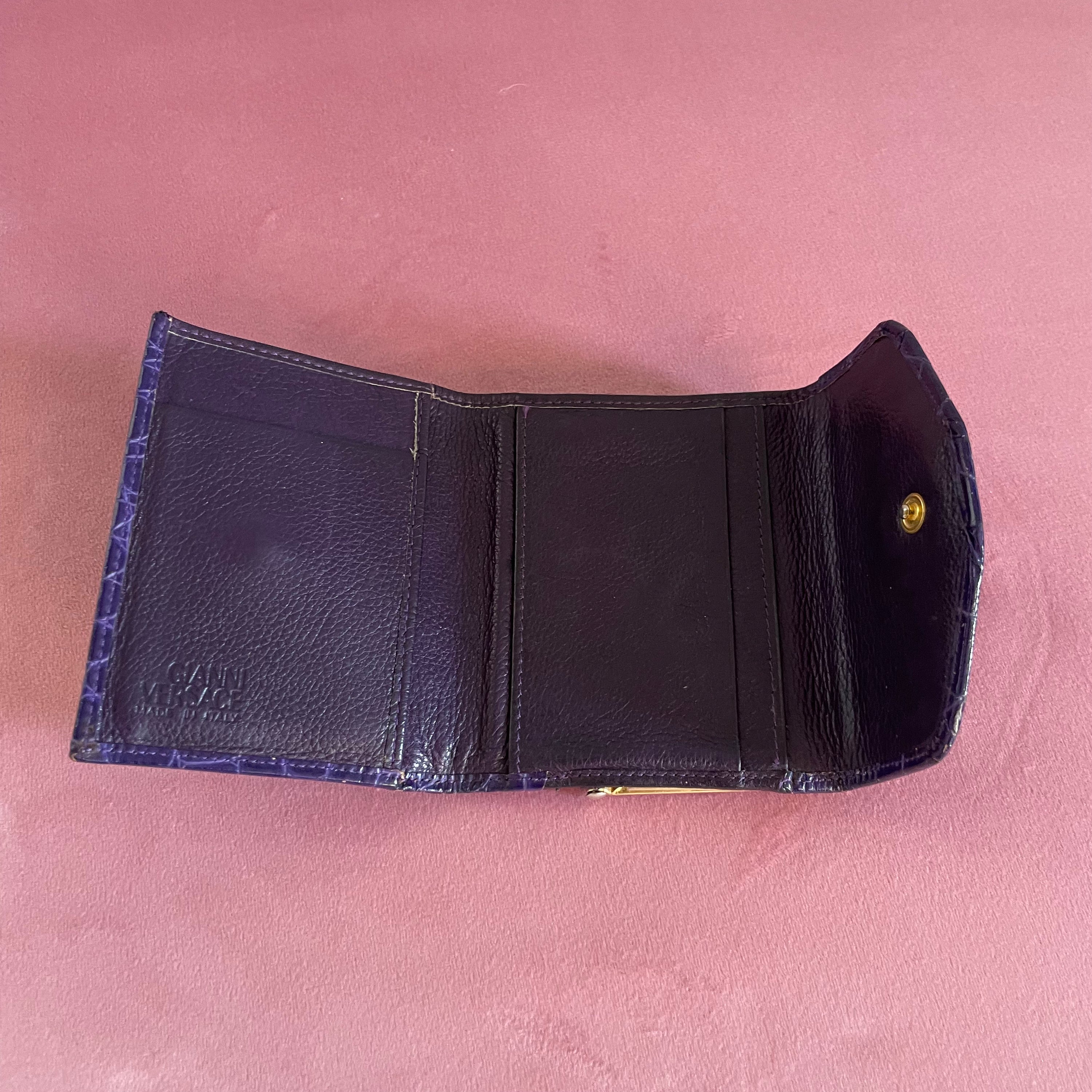 Gianni Versace Purple Croco Wallet