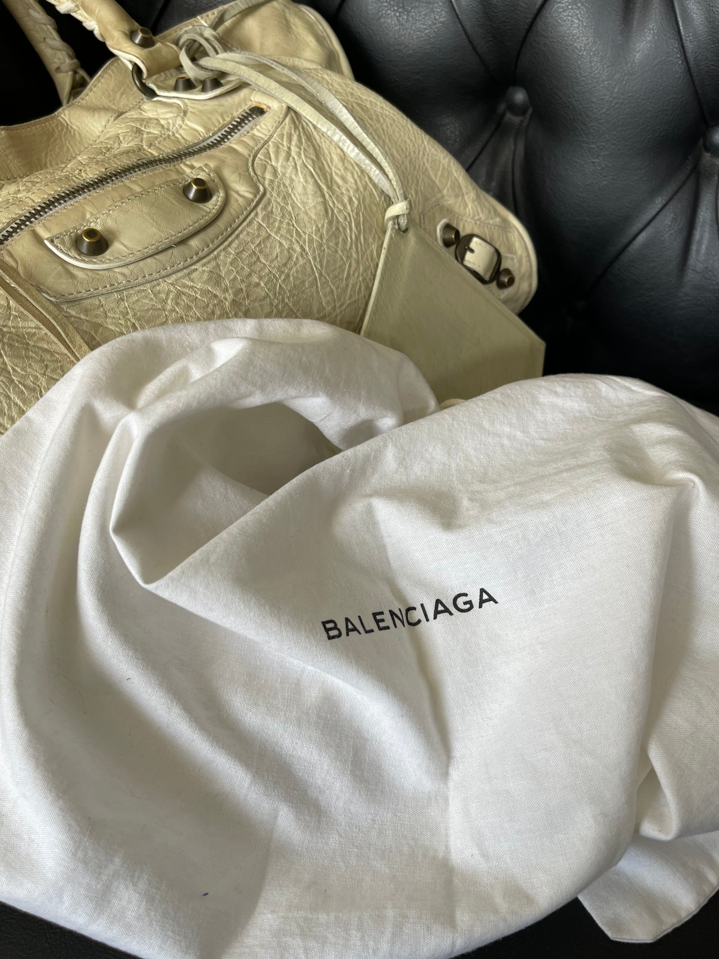 Balenciaga Motorcycle Cream Bag