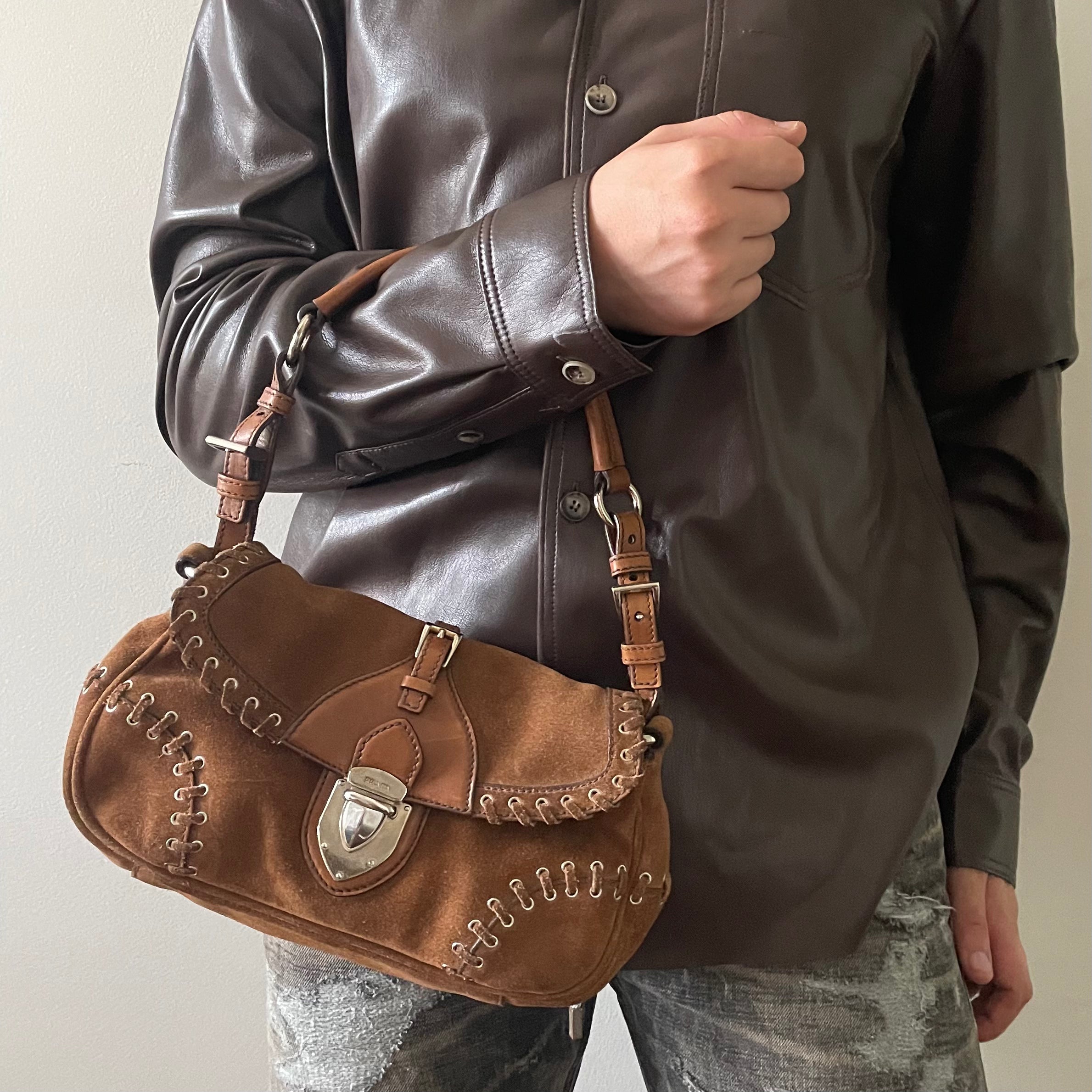 Prada Suede Shoulder Bag