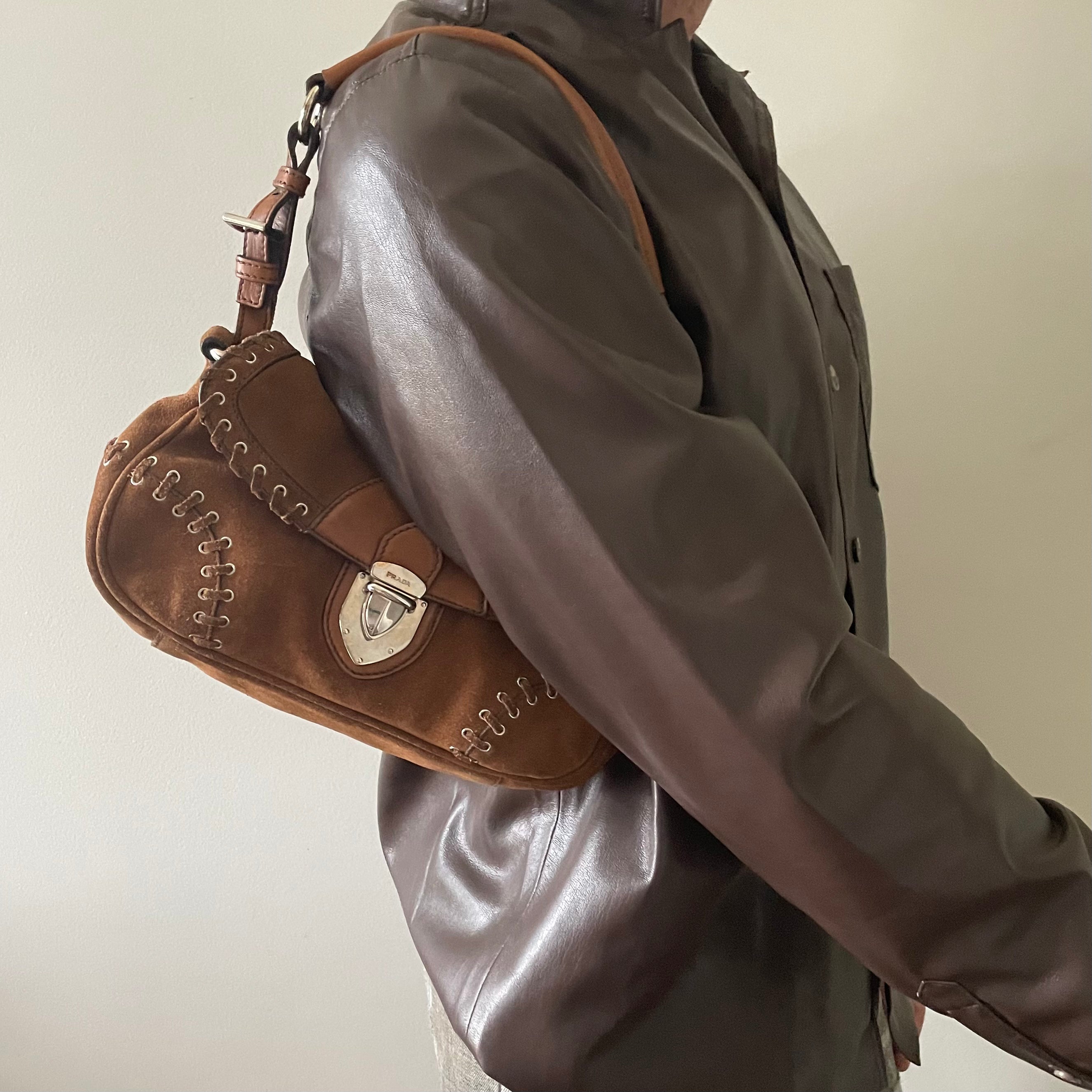 Prada Suede Shoulder Bag