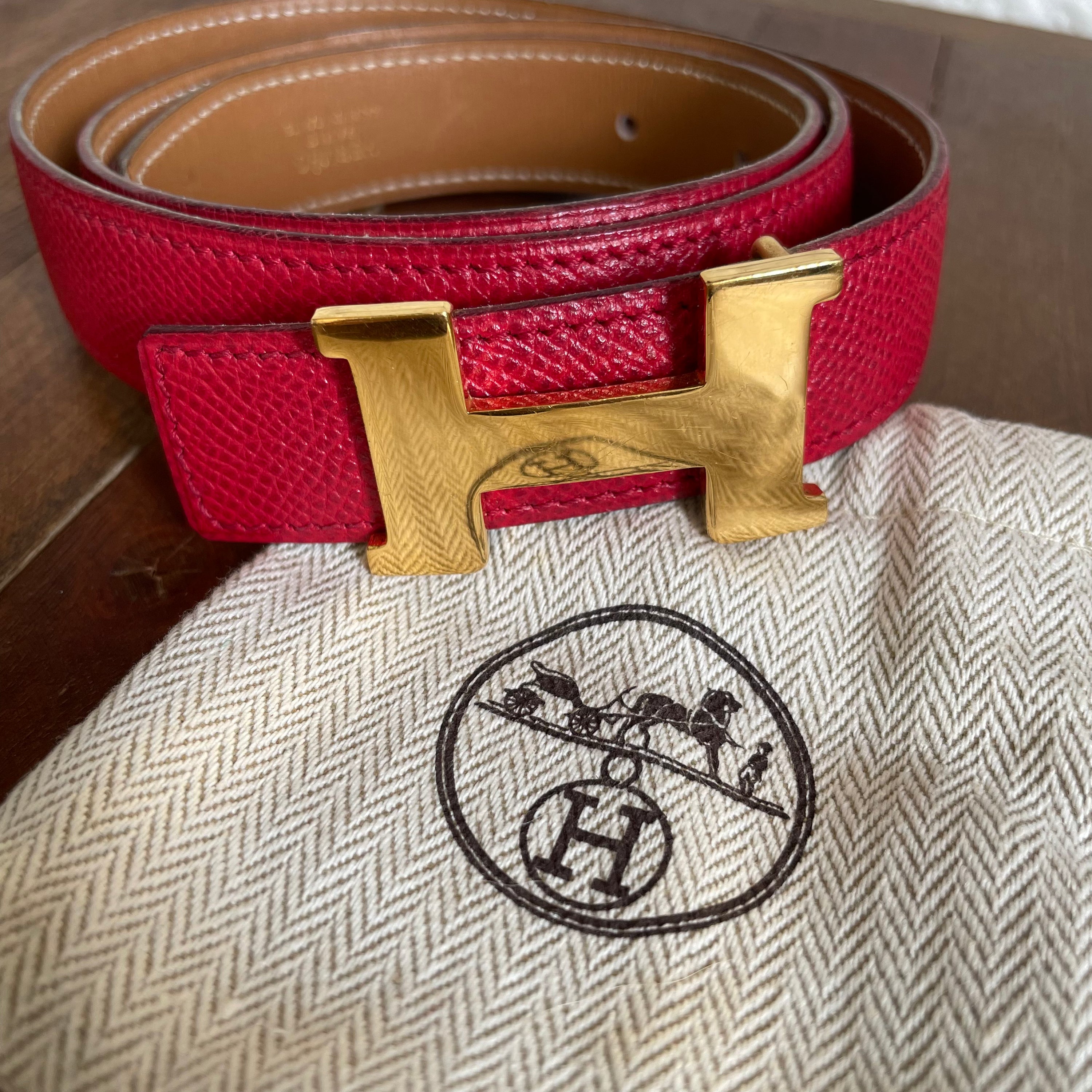 Hermès Red Leather Belt