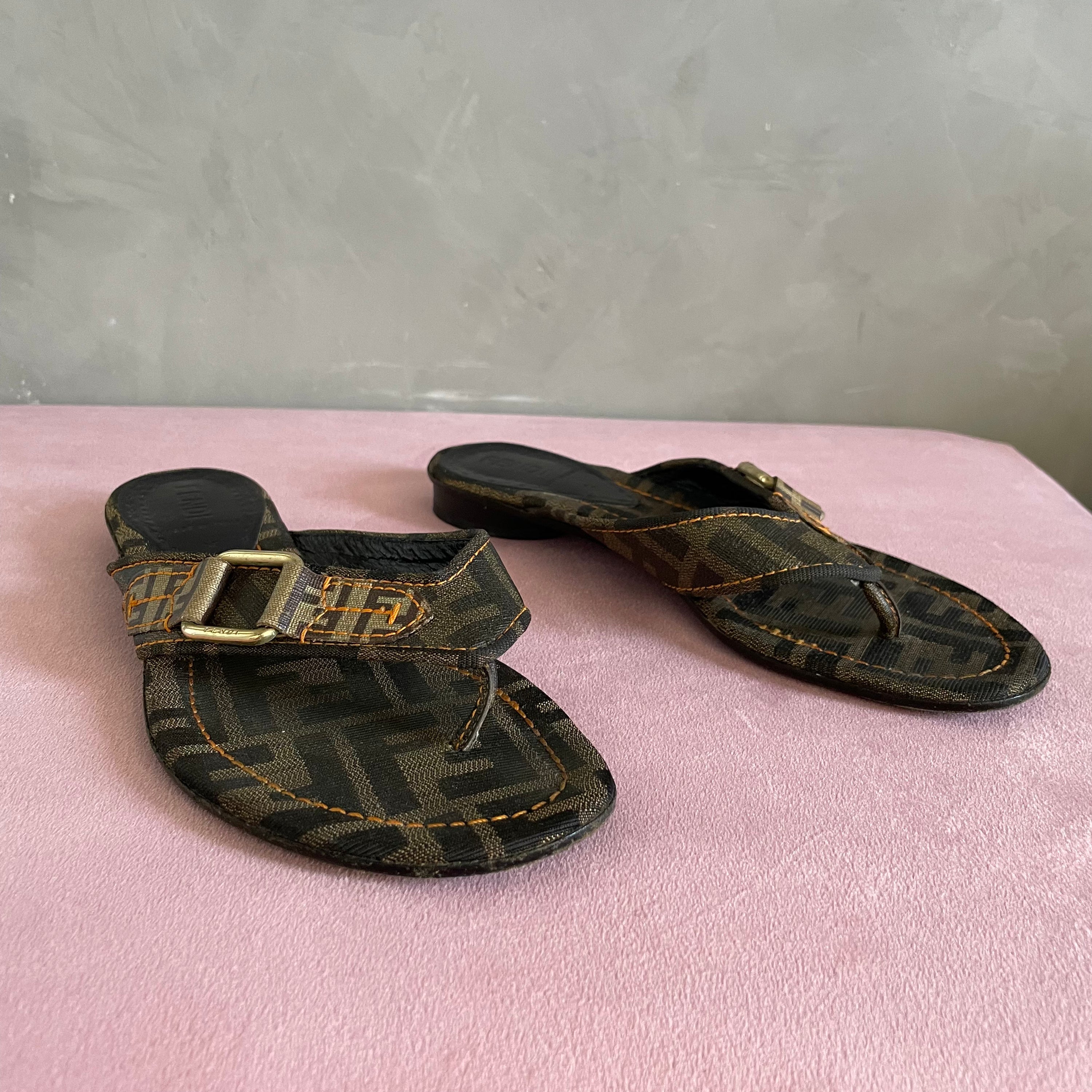 Fendi Vintage Monogram Flats