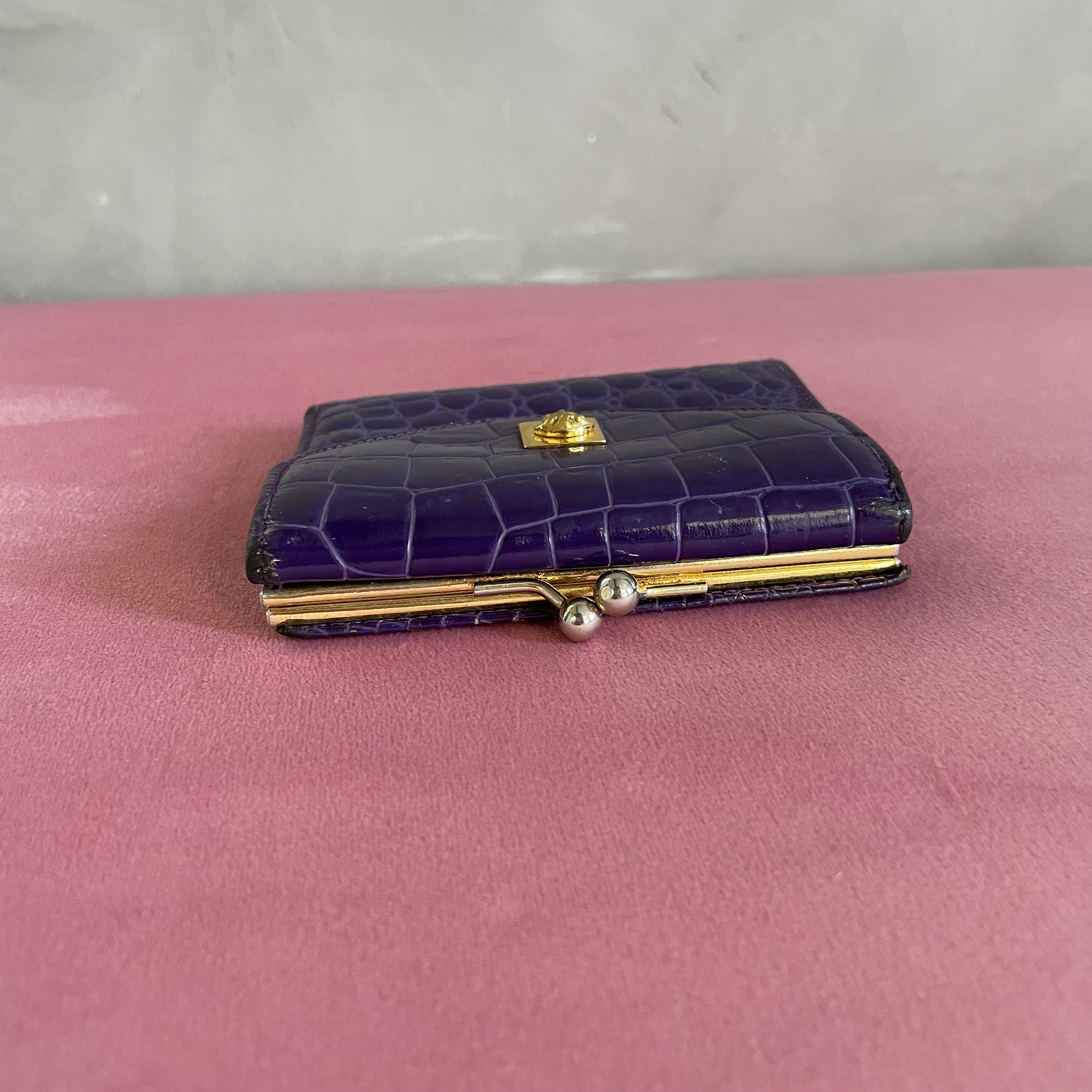 Gianni Versace Purple Croco Wallet