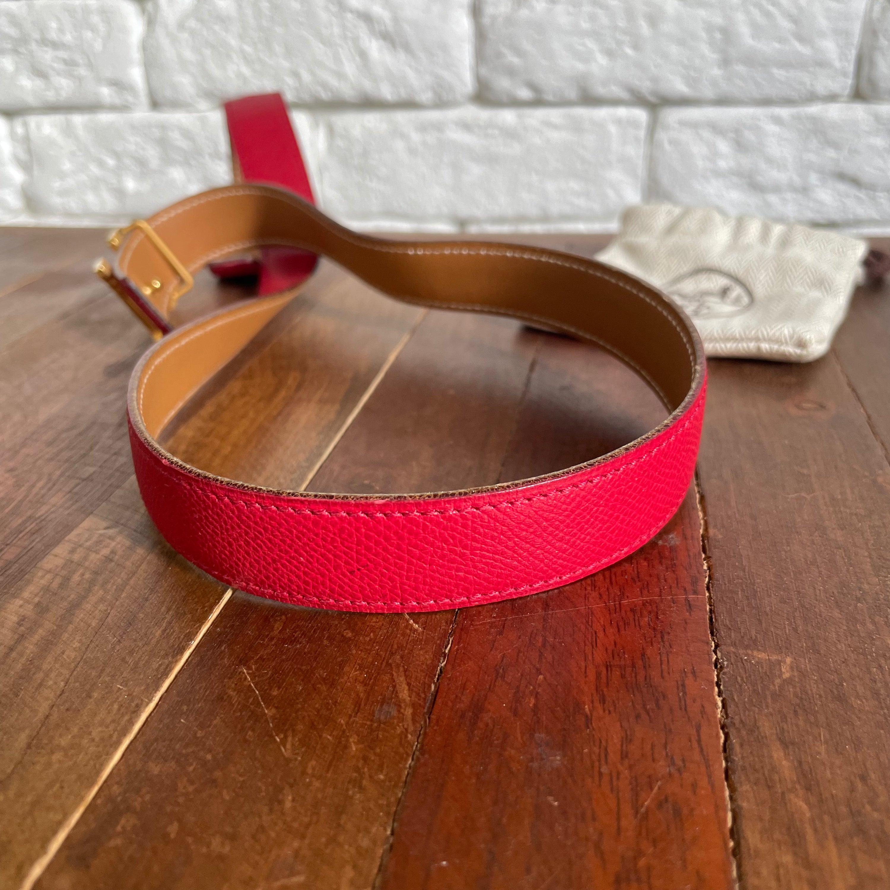 Hermès Red Leather Belt