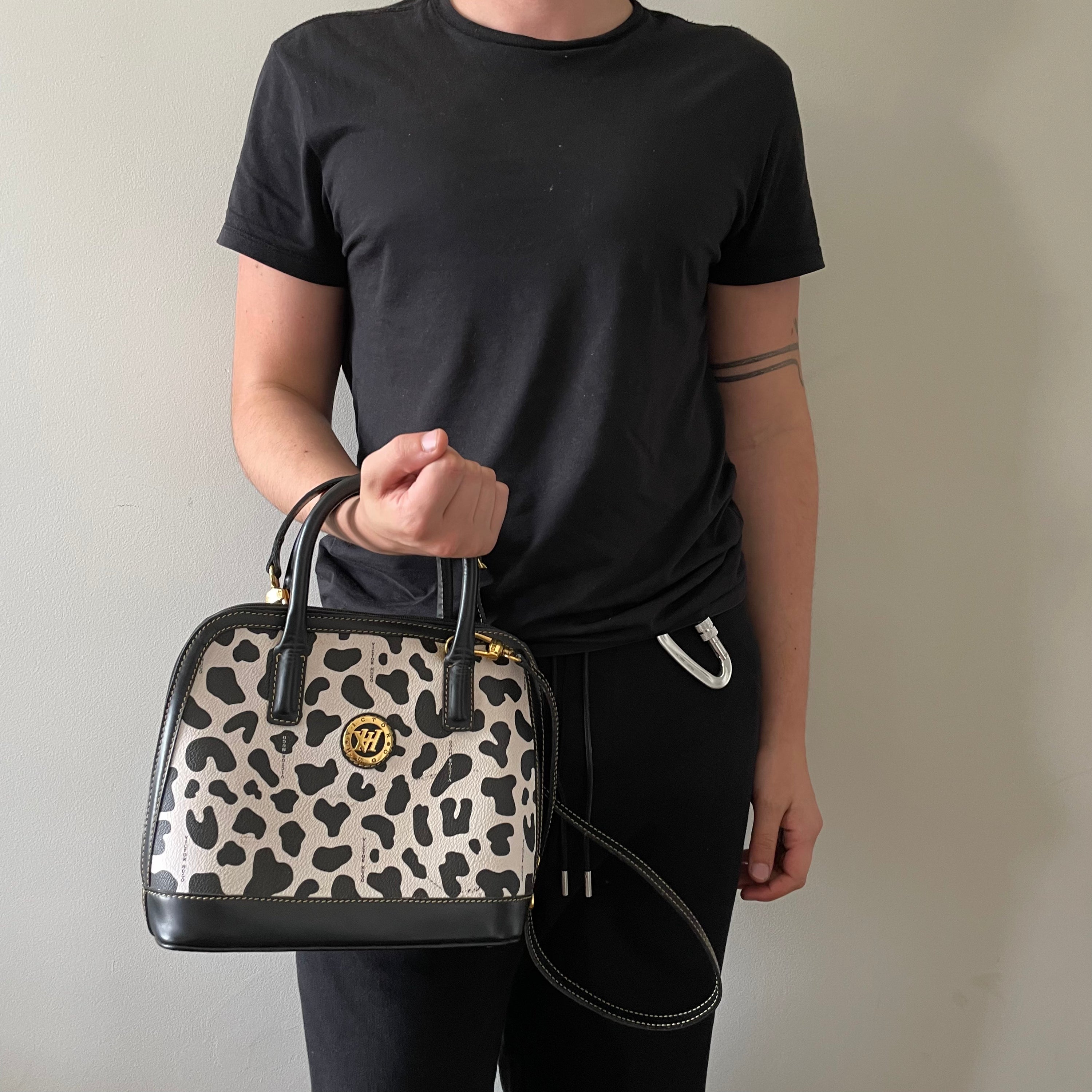 Victor Hugo Animal Print Leather Bag