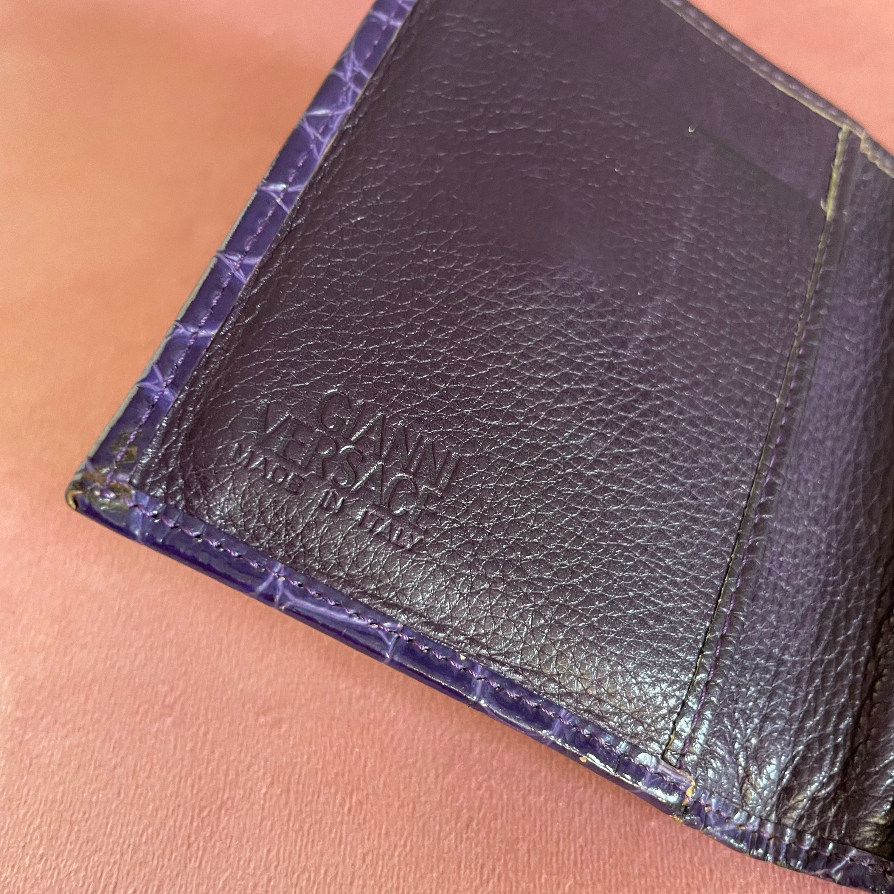 Gianni Versace Purple Croco Wallet