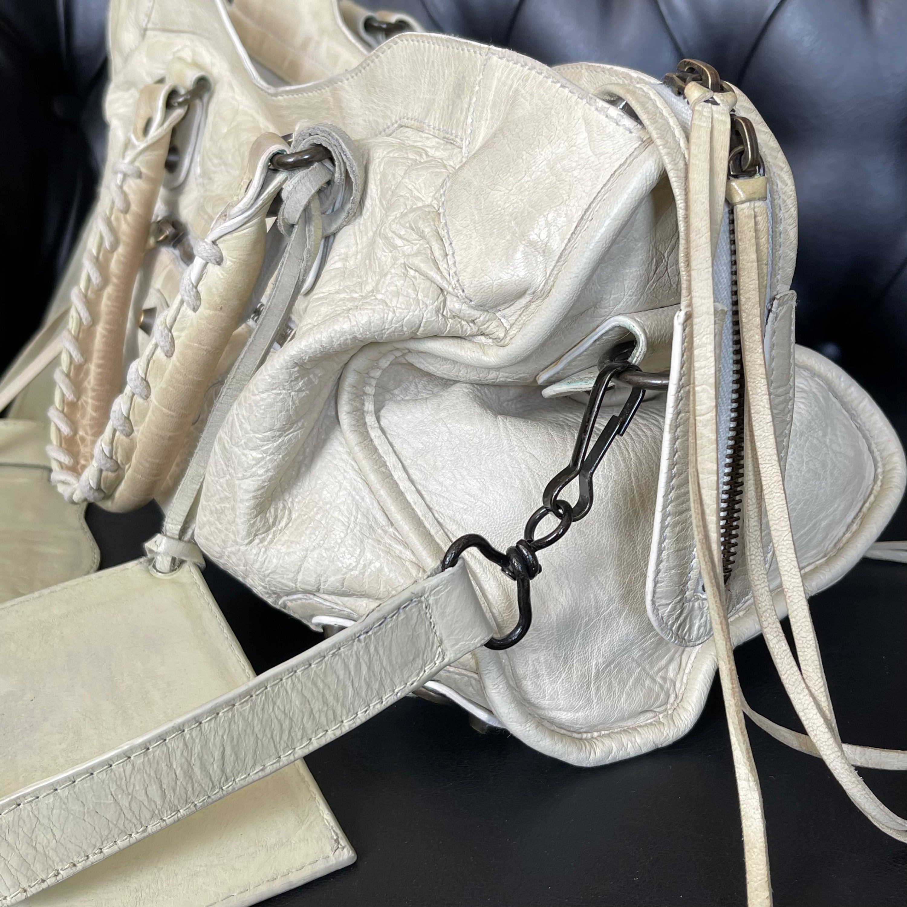 Balenciaga Motorcycle Cream Bag