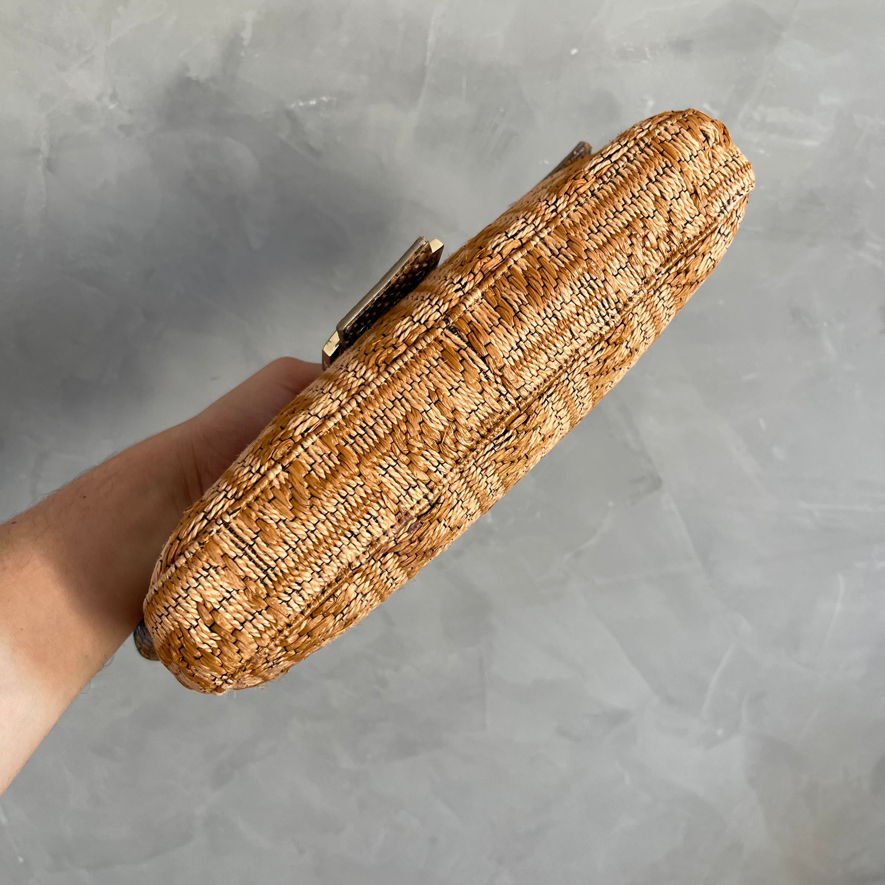 Fendi Baguette Limited Edition Straw + Python
