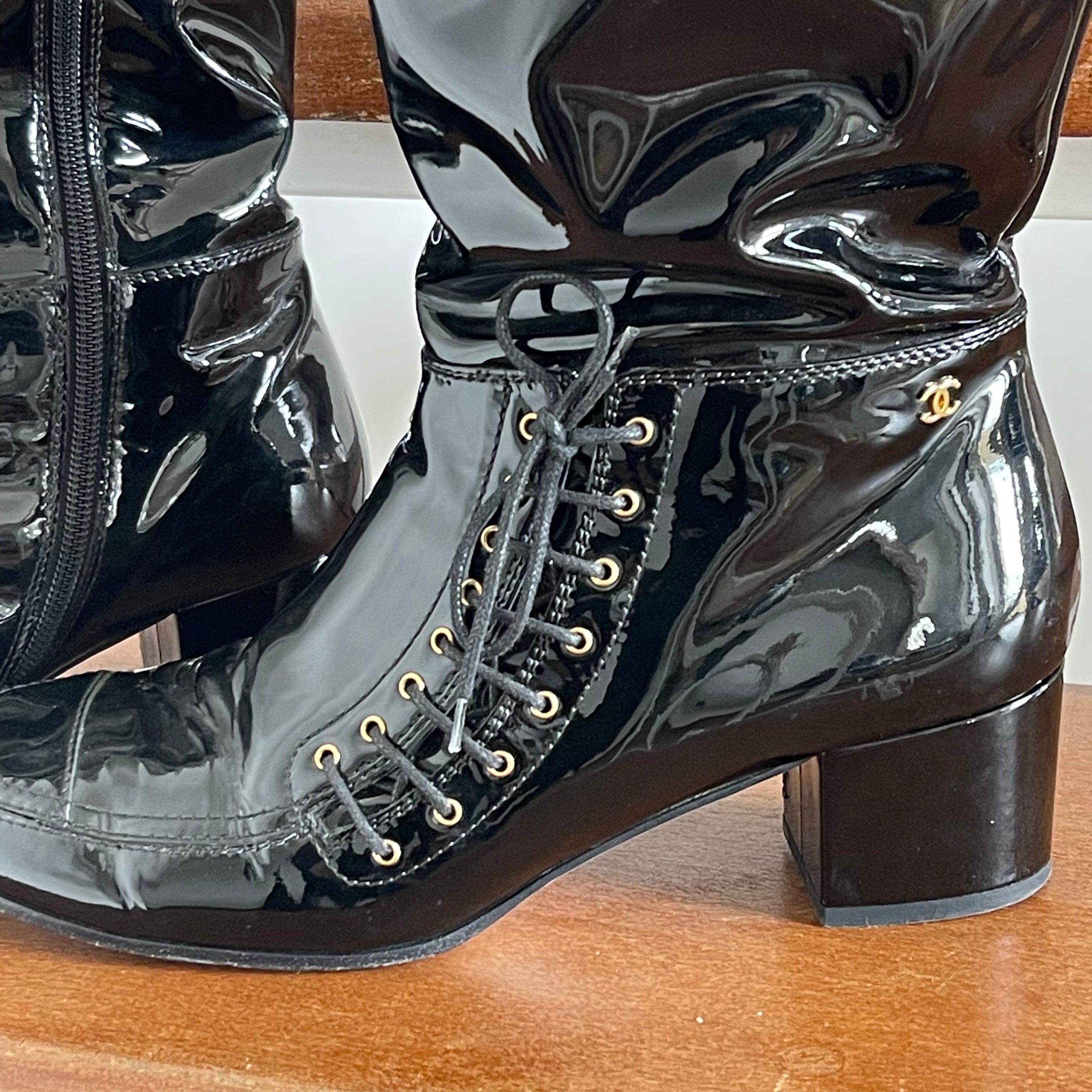 Chanel Vinyl Boots