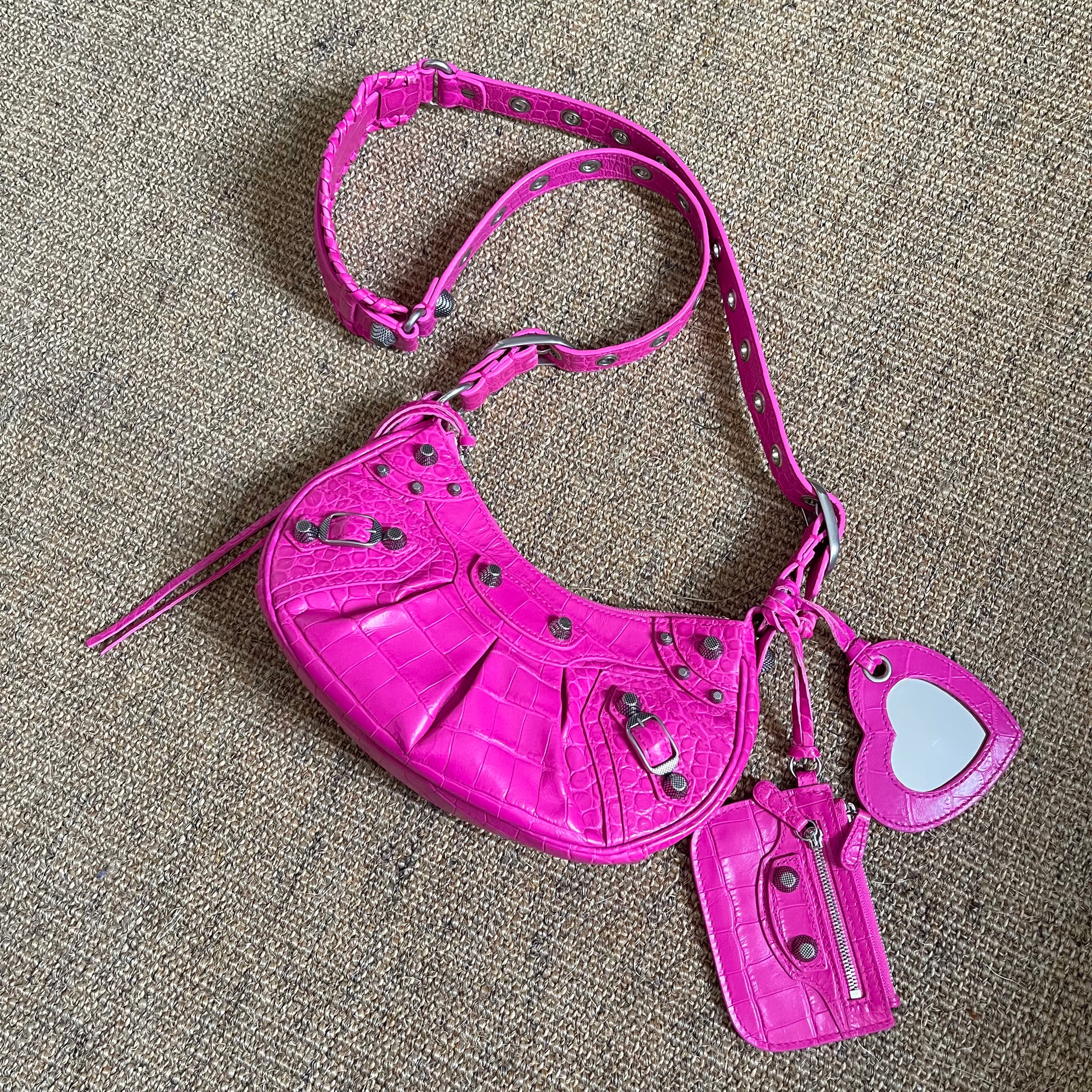 Le Cagole XS Fuchsia Croco