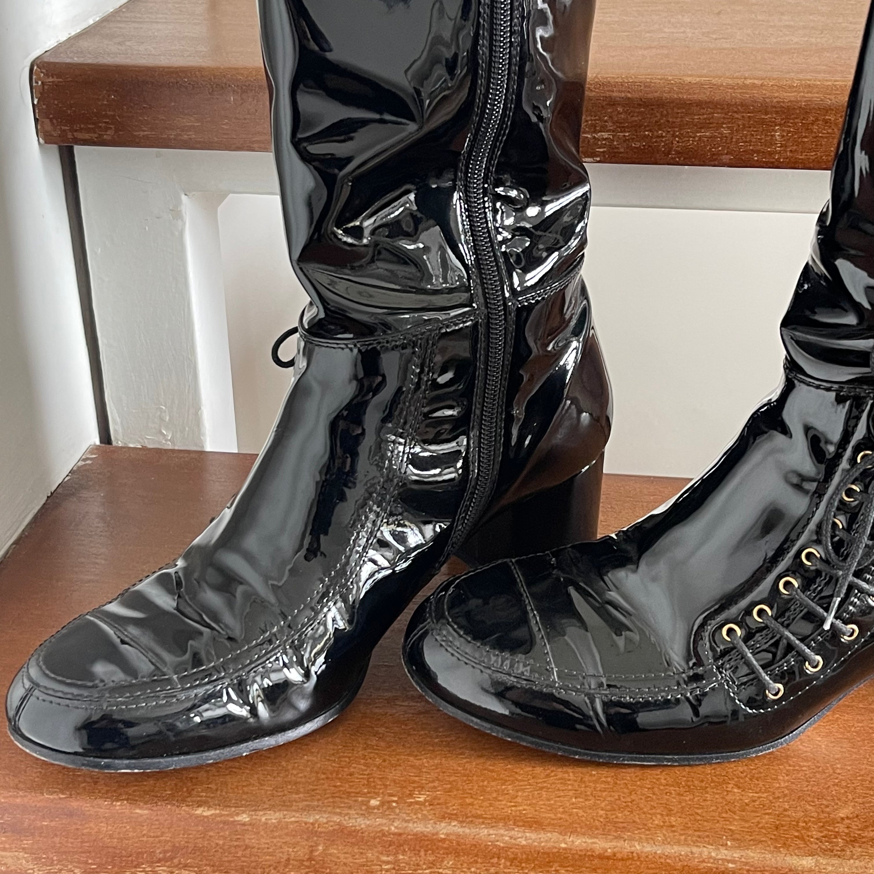 Chanel Vinyl Boots