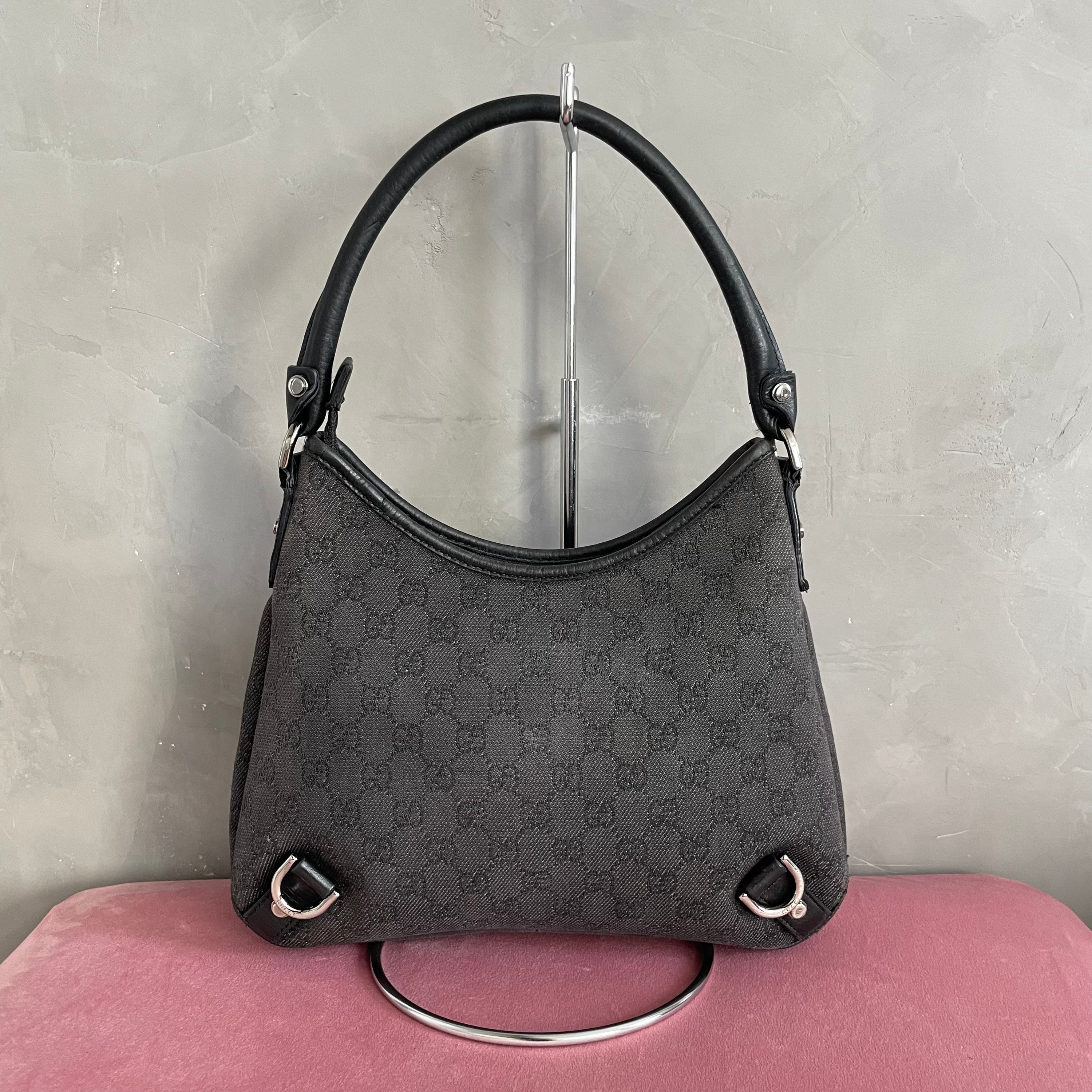 Gucci Monogram Black Shoulder Bag