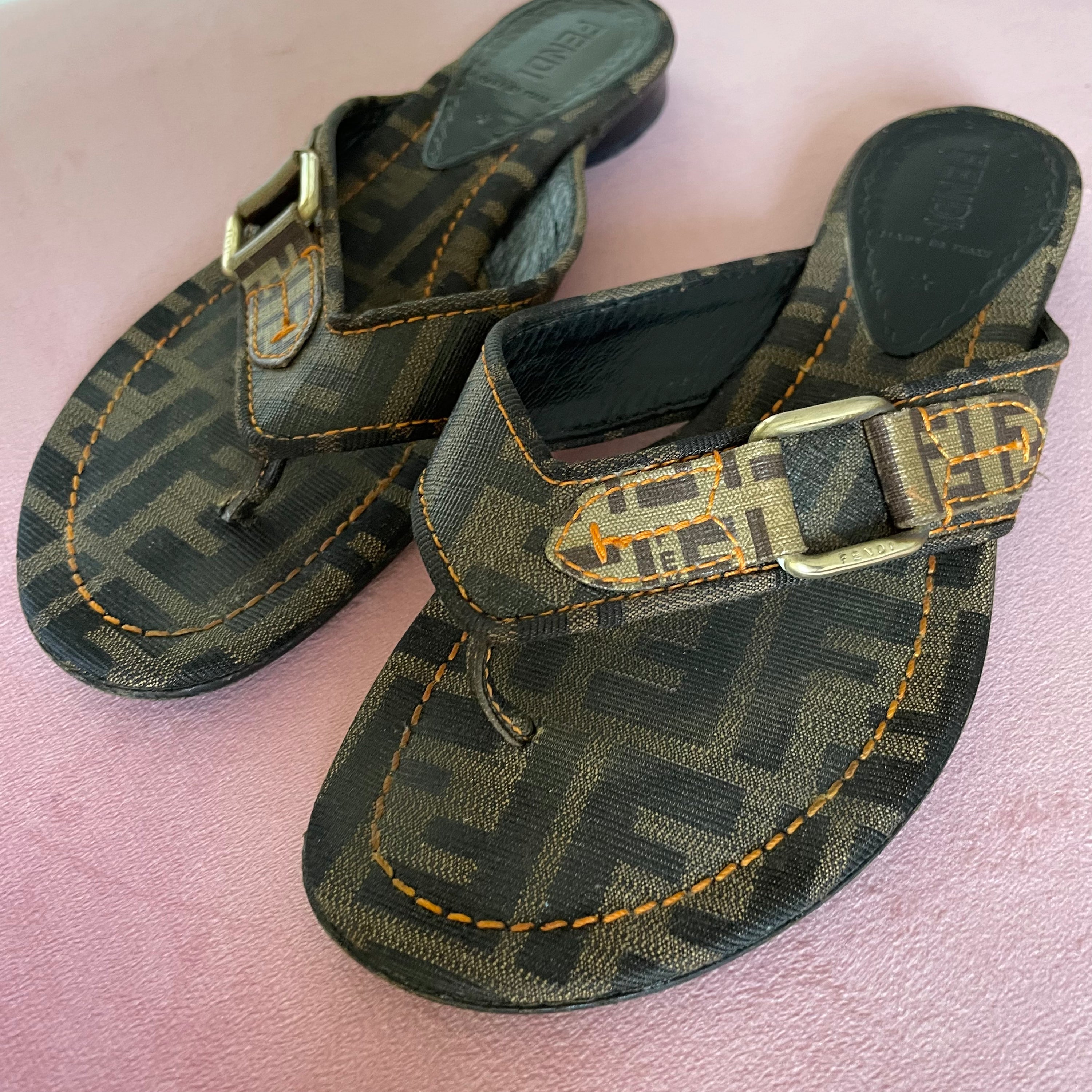 Fendi Vintage Monogram Flats