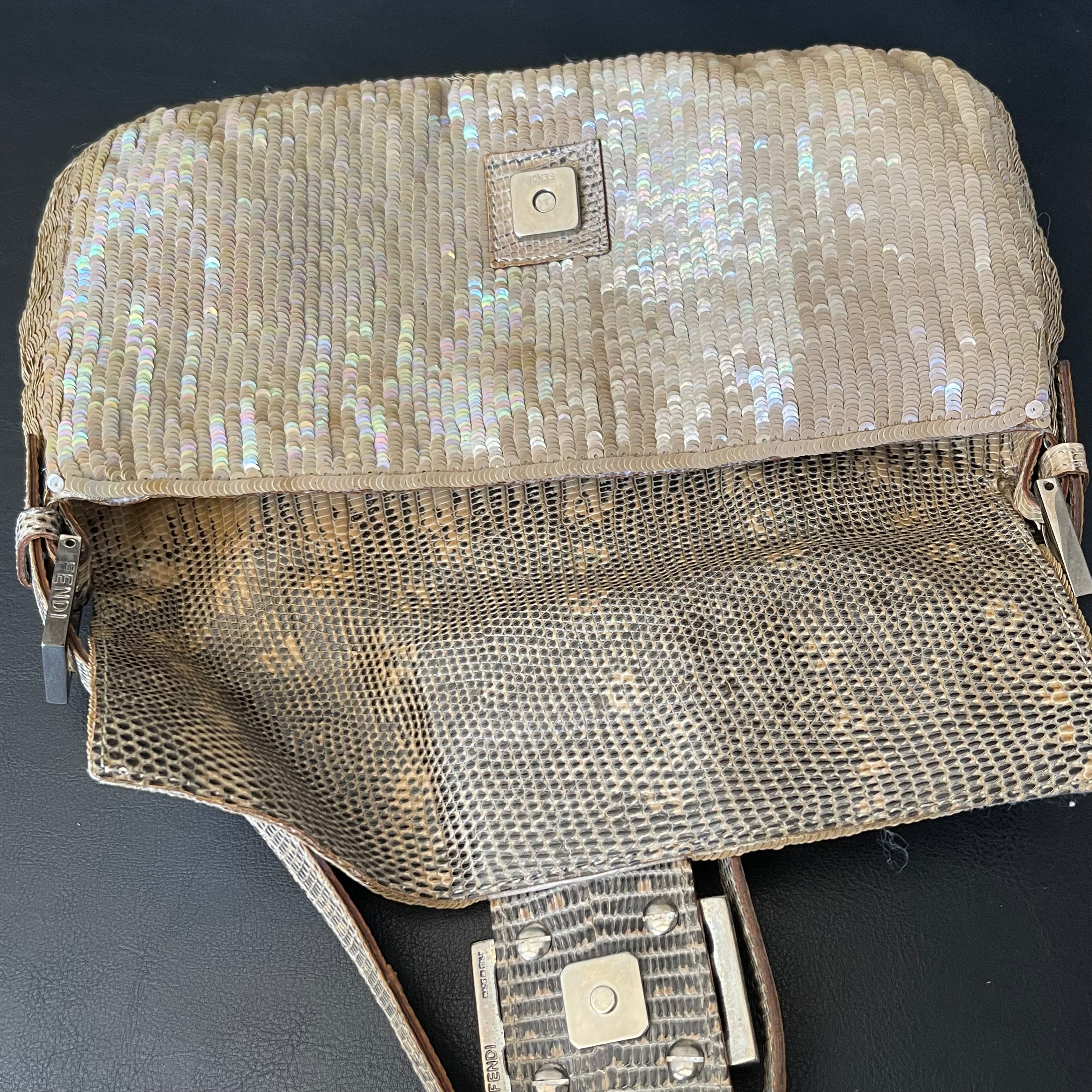 Fendi Baguette Sequin + Lizard