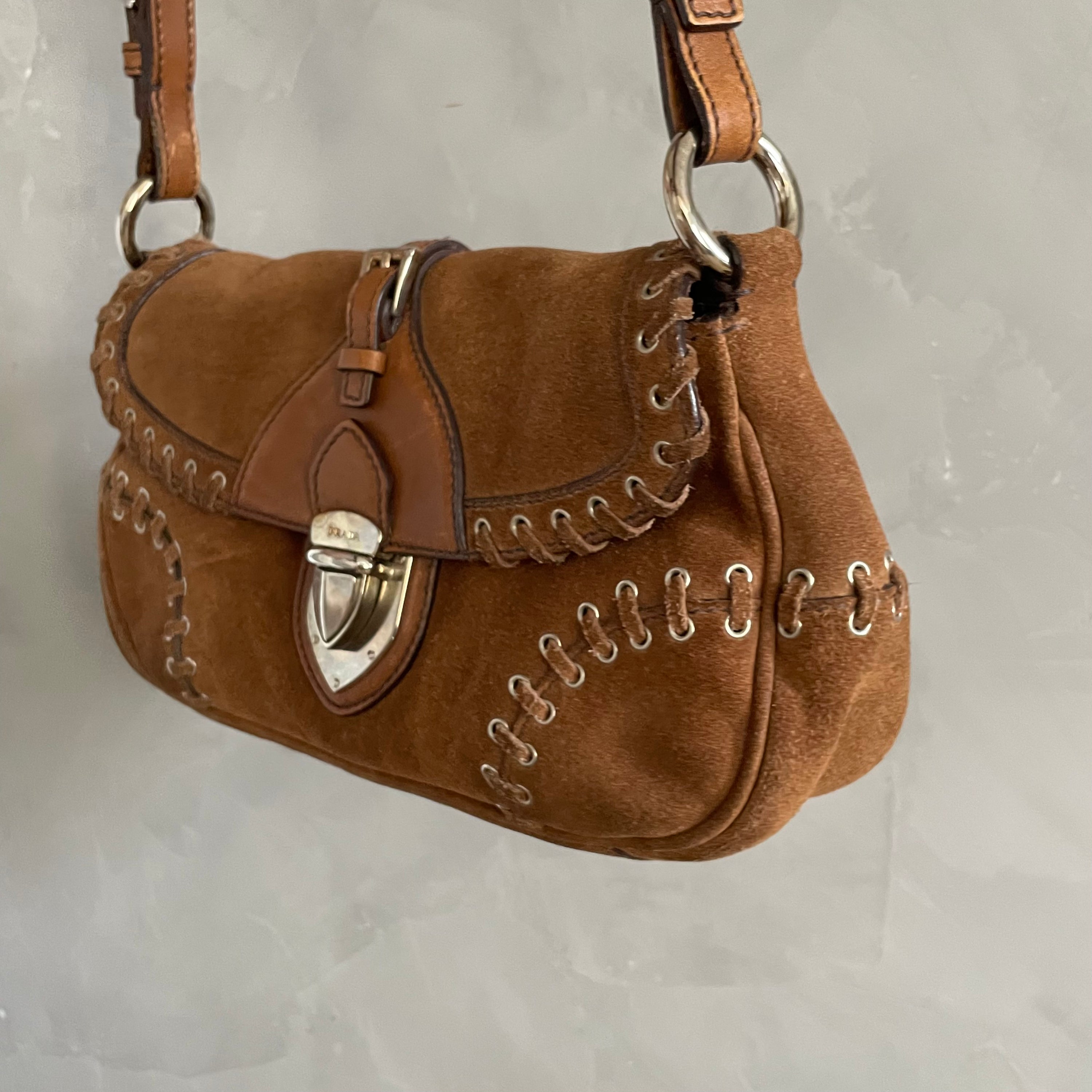 Prada Suede Shoulder Bag
