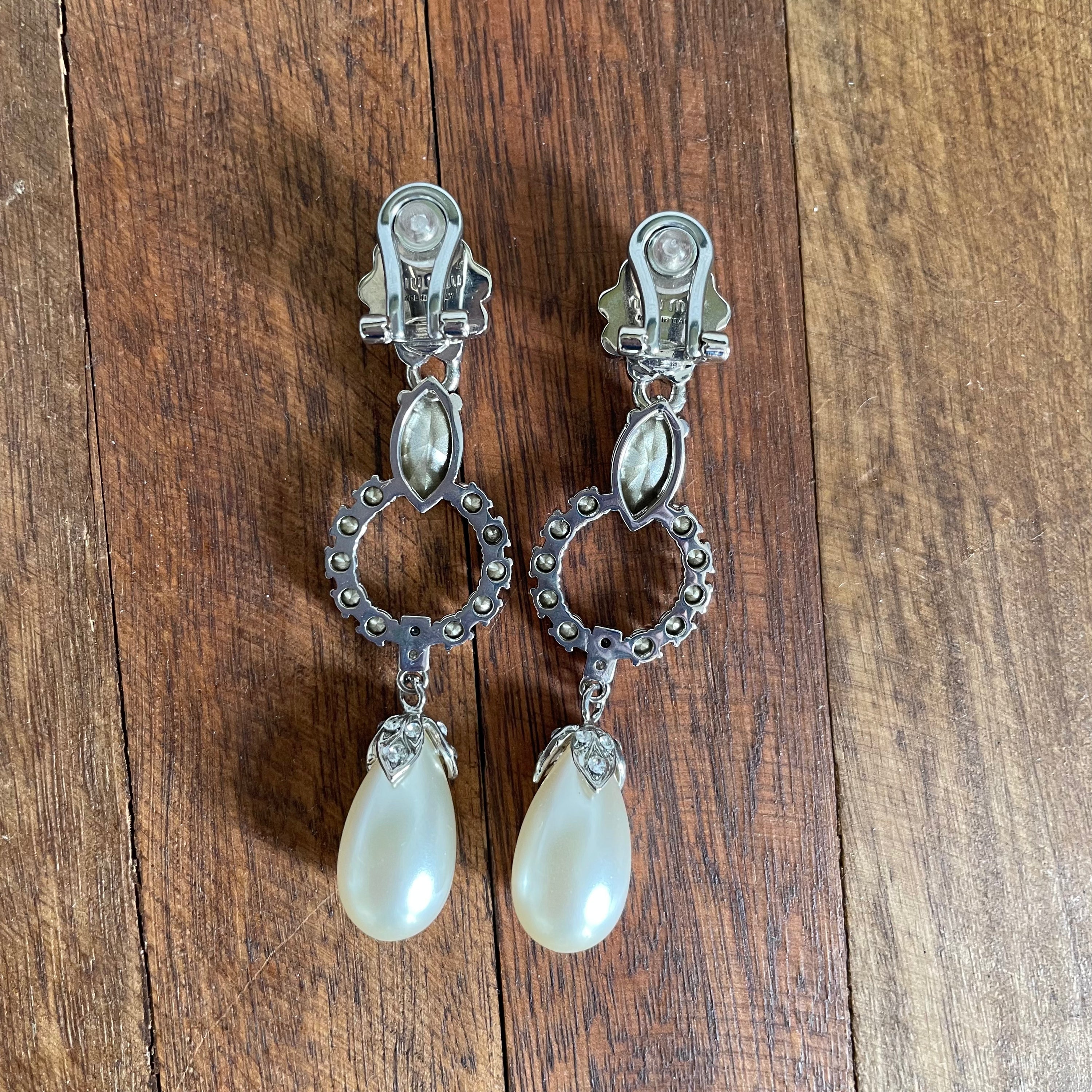 Miu miu Crystal and Faux-pearl Earrings