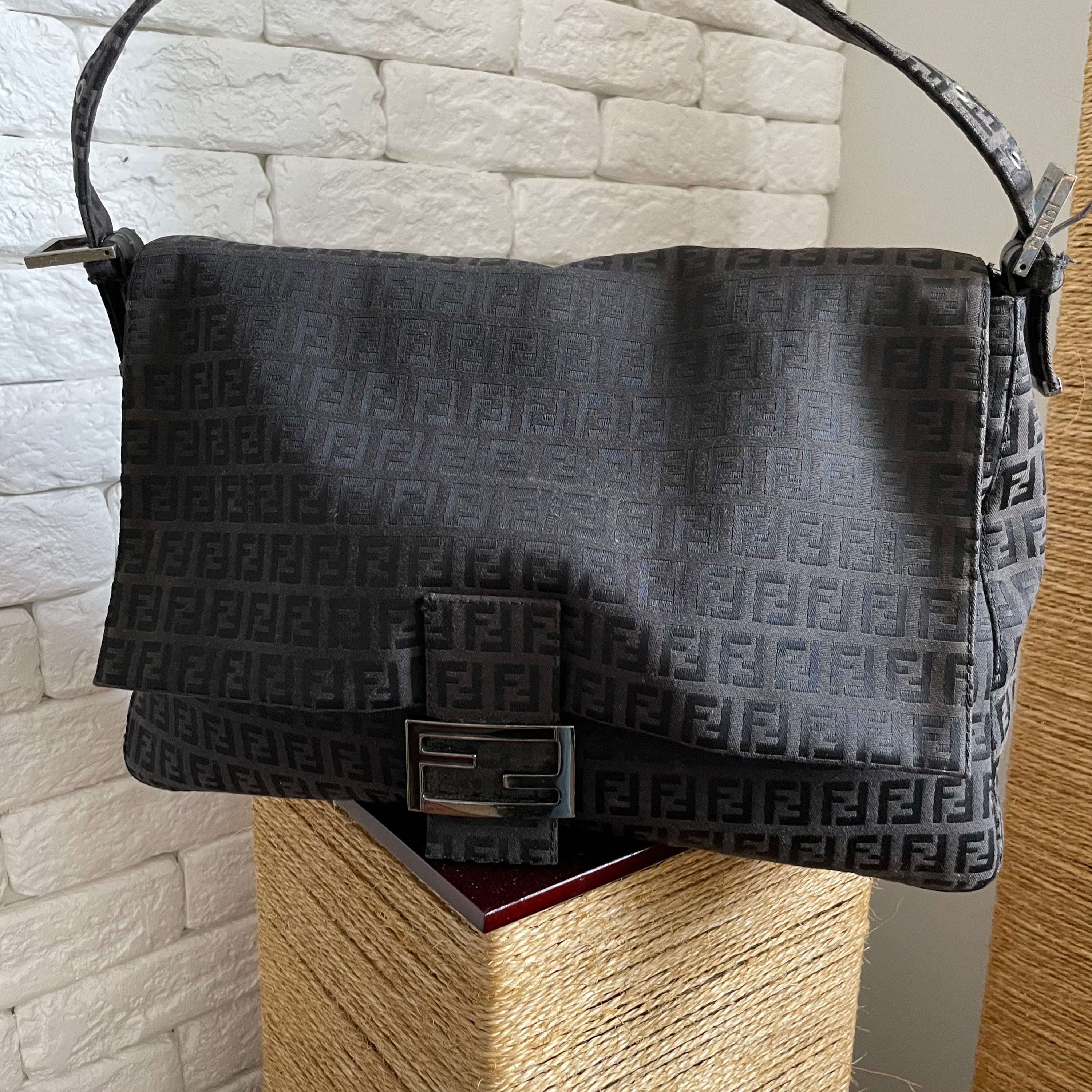 Fendi Mama Baguette Black Monogram