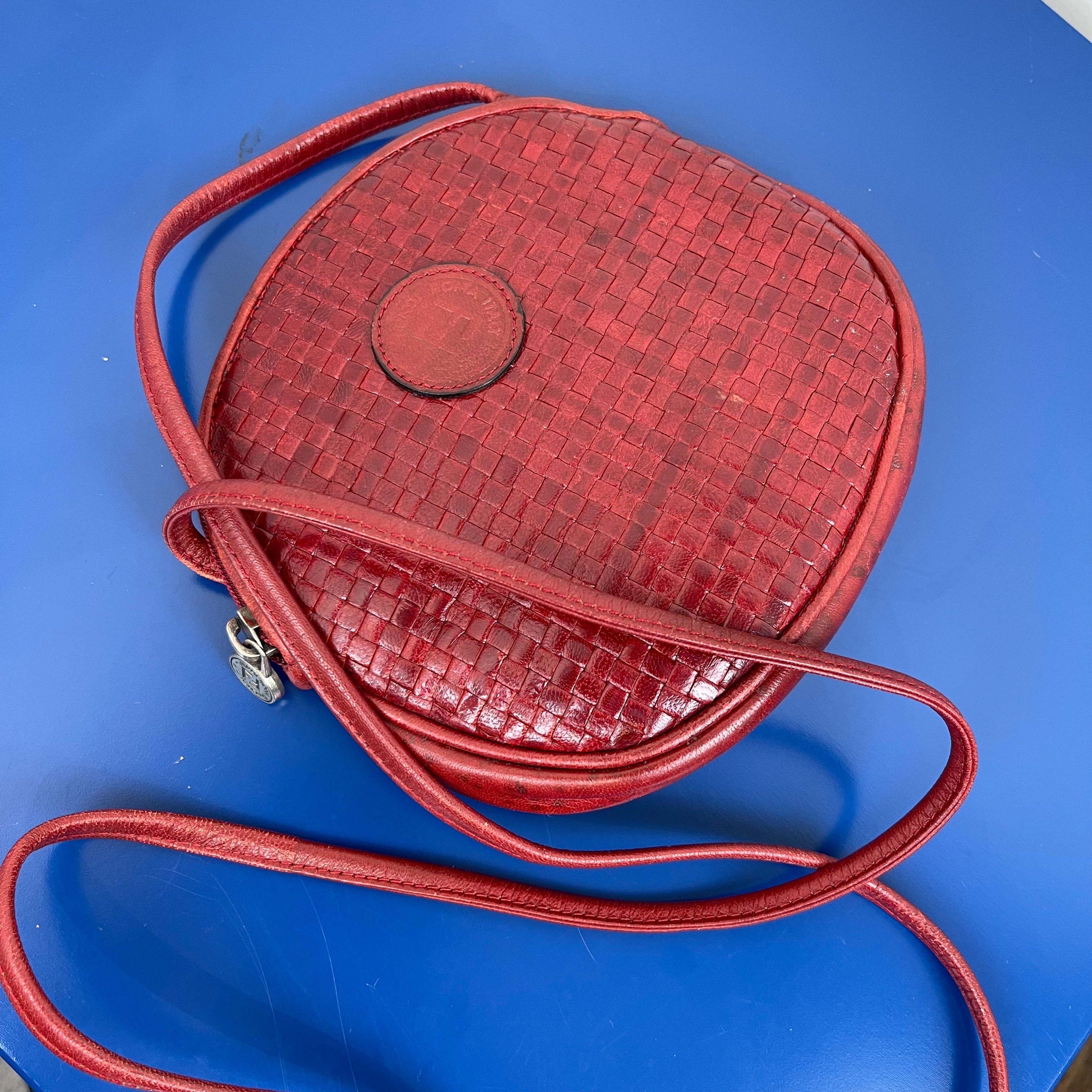 Fendi Red Woven Crossbody Bag