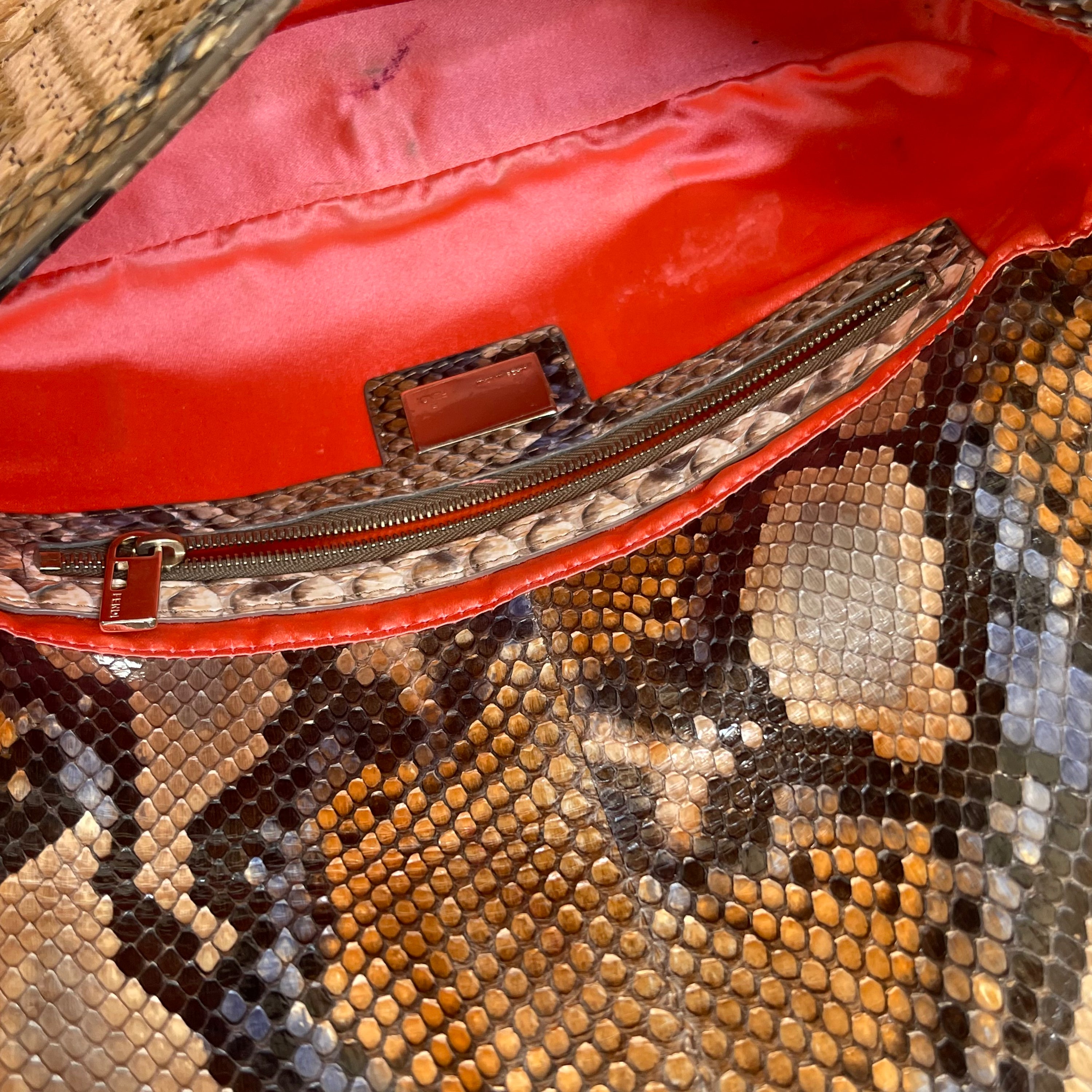 Fendi Baguette Limited Edition Straw + Python