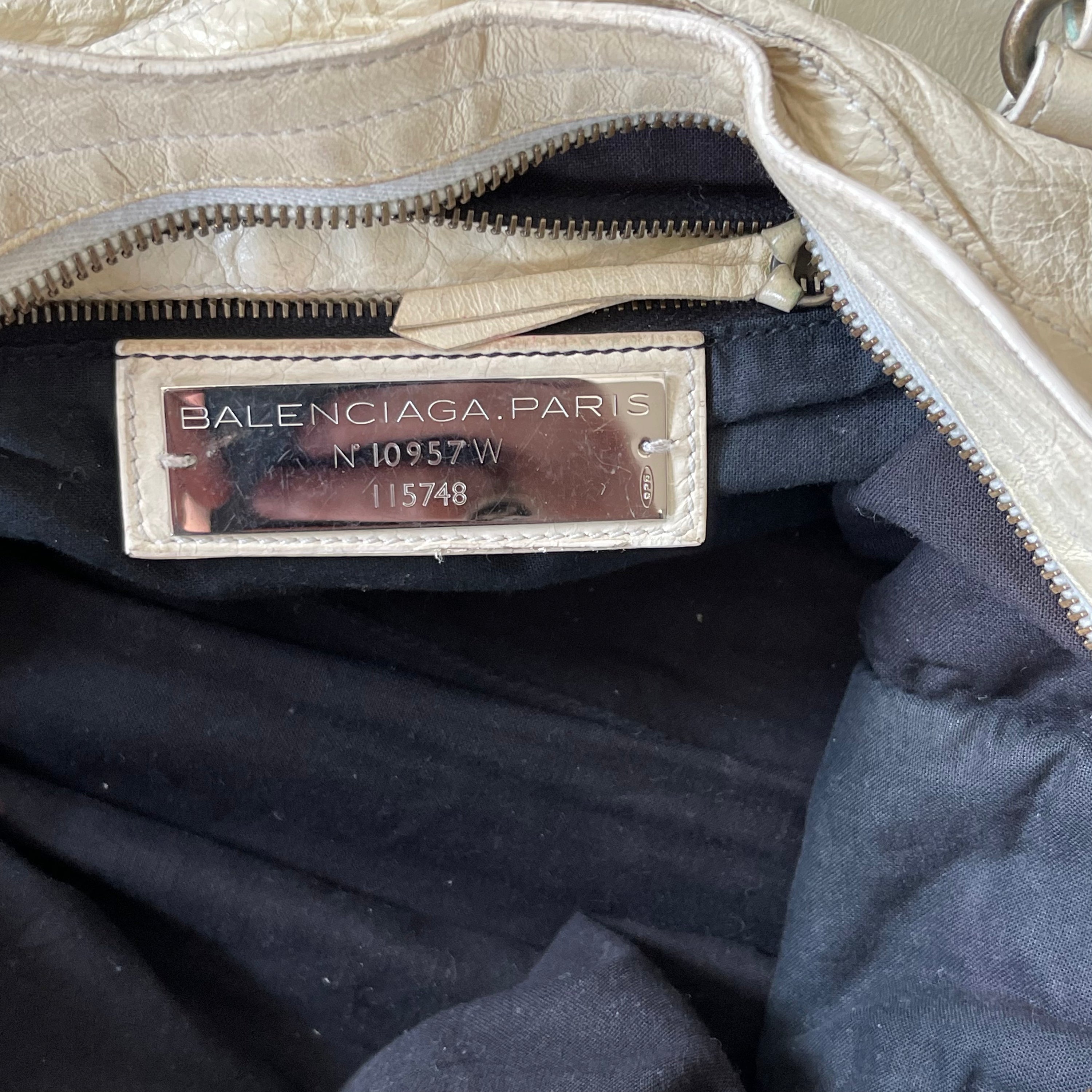 Balenciaga Motorcycle Cream Bag