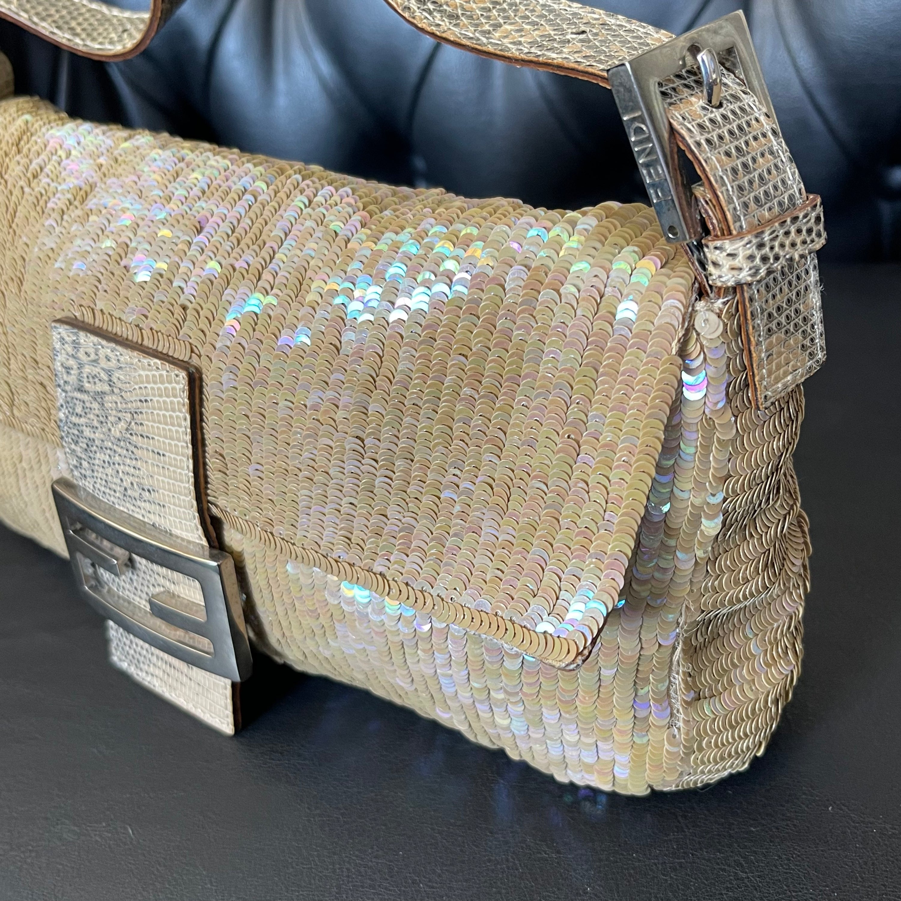 Fendi Baguette Sequin + Lizard