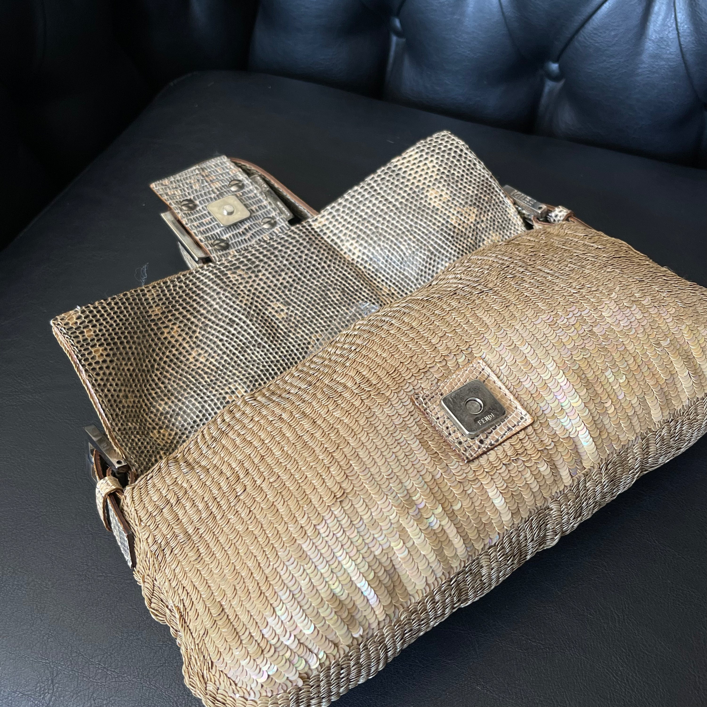 Fendi Baguette Sequin + Lizard