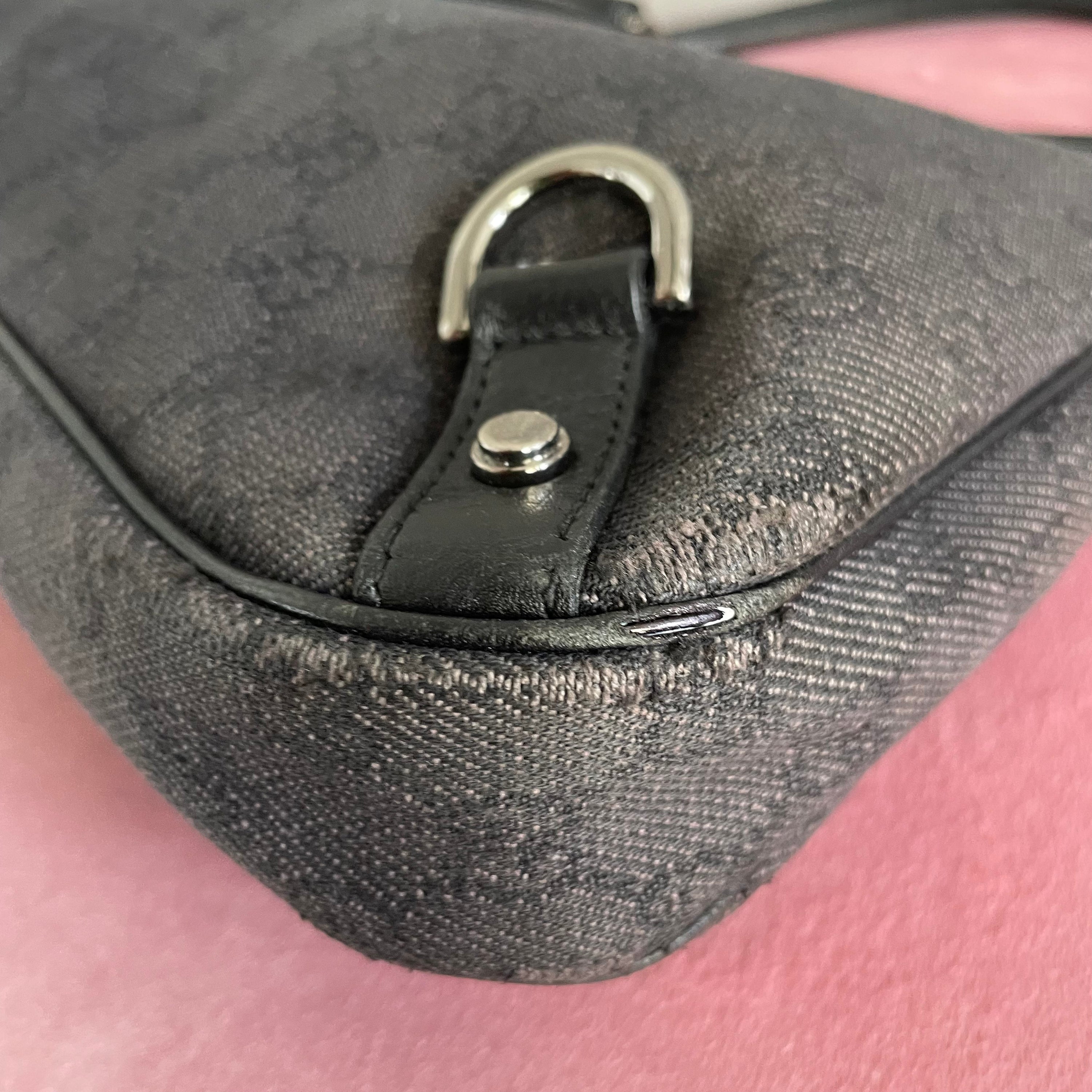Gucci Monogram Black Shoulder Bag