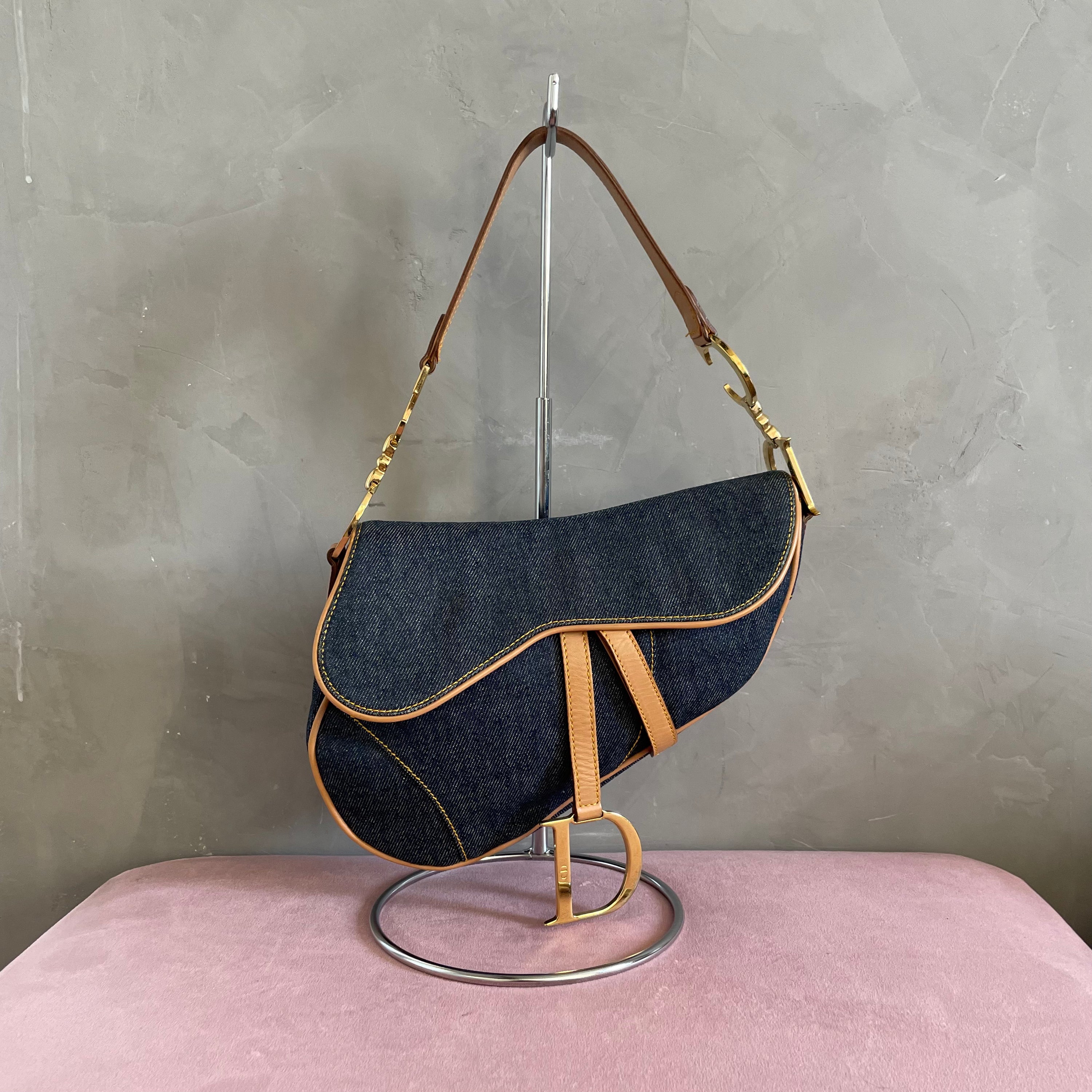 Christian Dior Denim Saddle bag