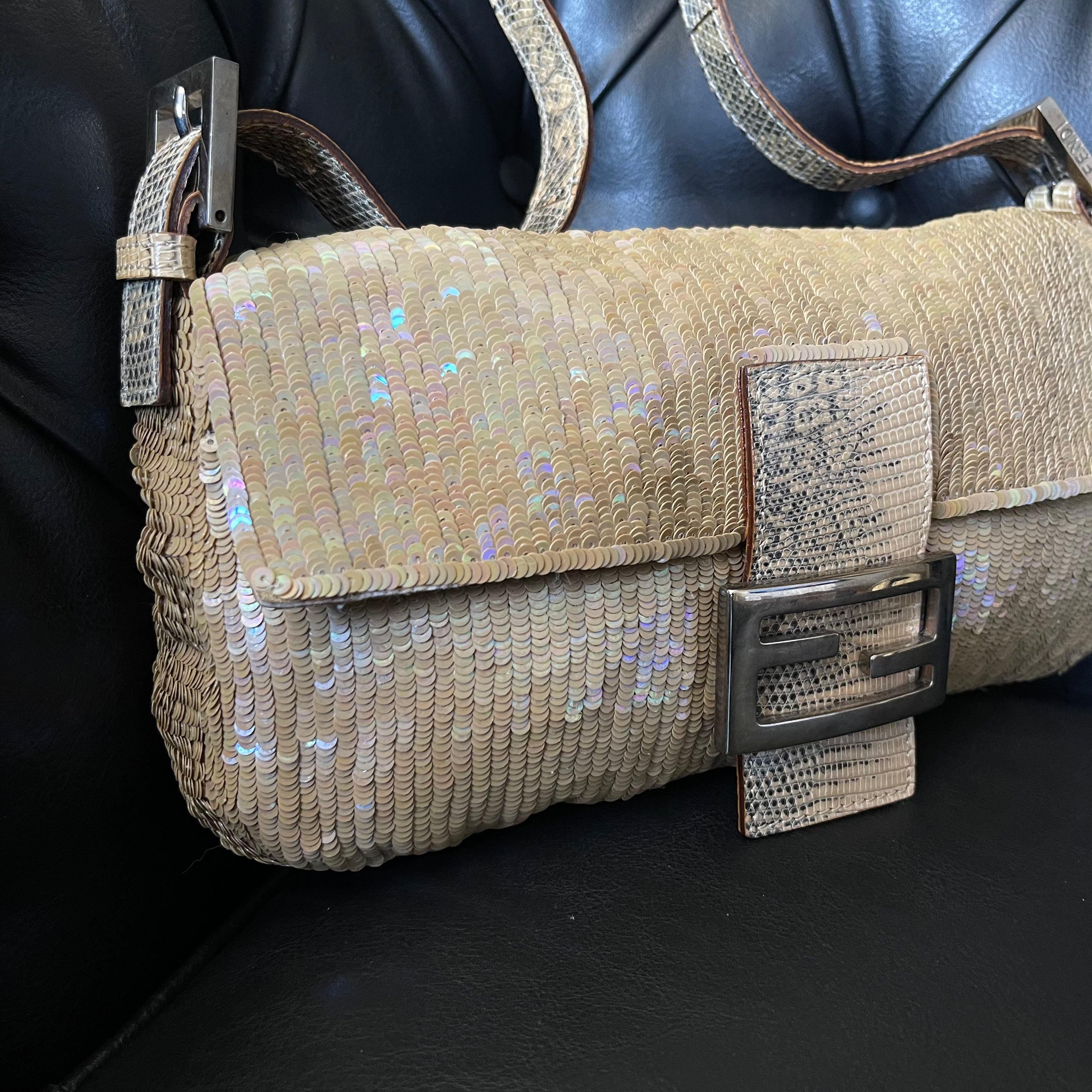 Fendi Baguette Sequin + Lizard