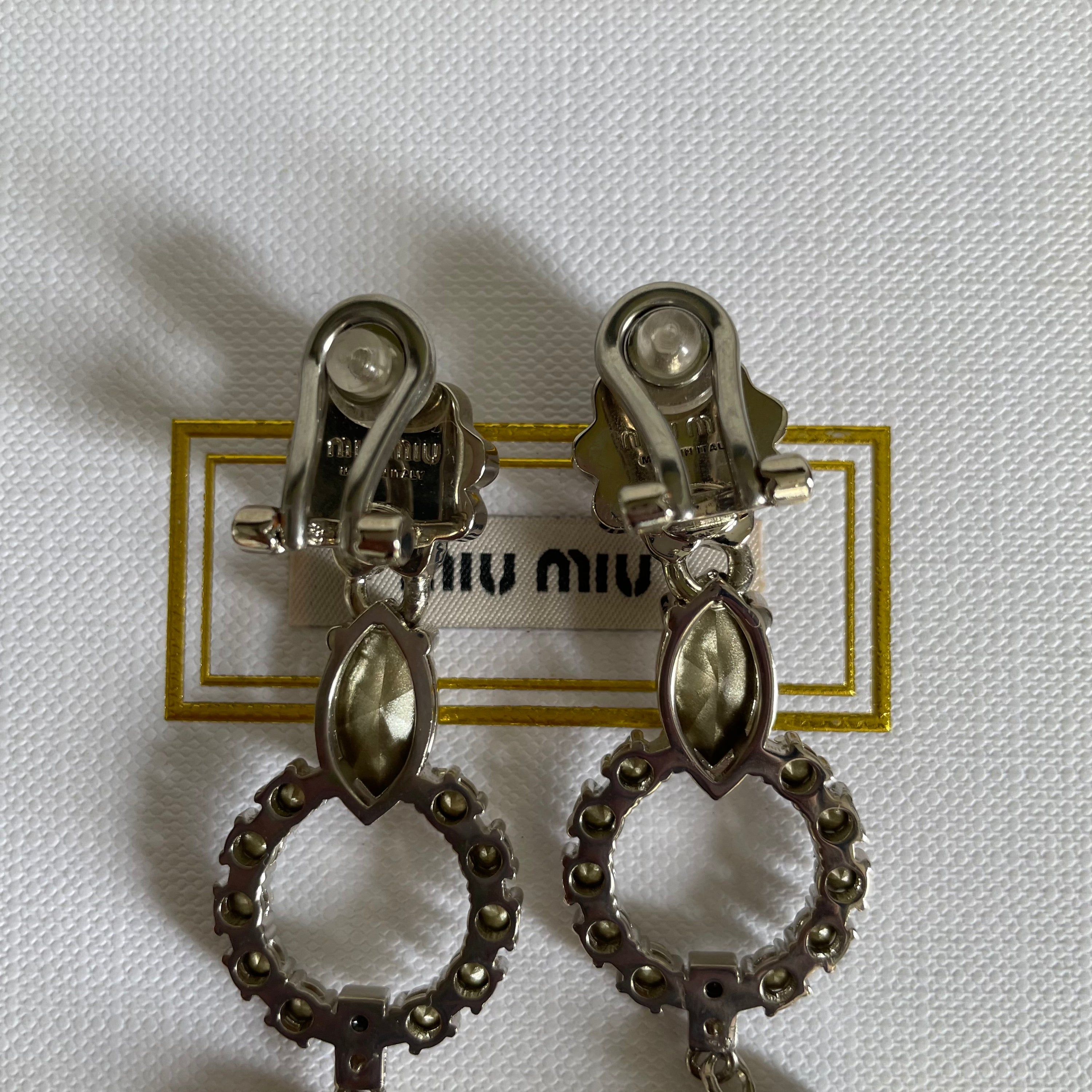 Miu miu Crystal and Faux-pearl Earrings