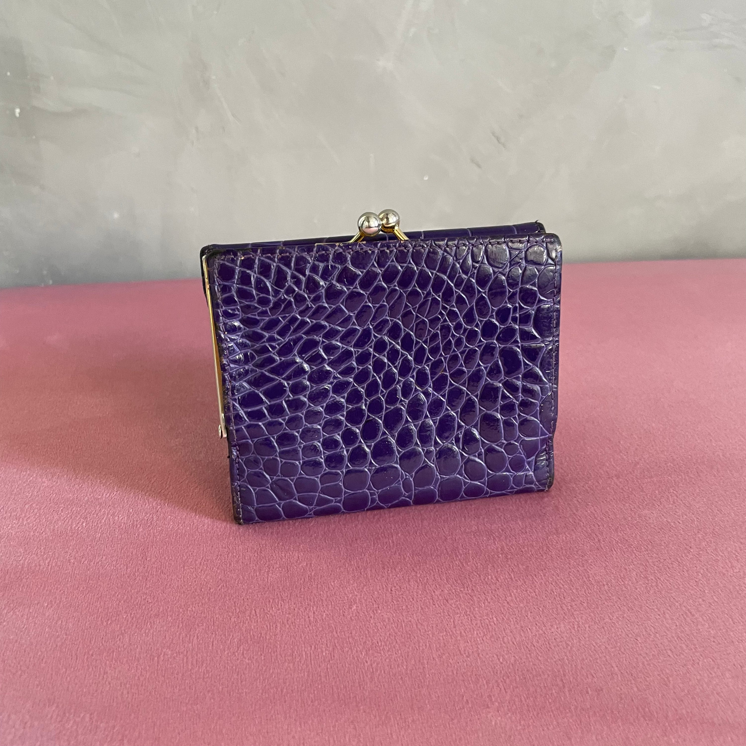 Gianni Versace Purple Croco Wallet