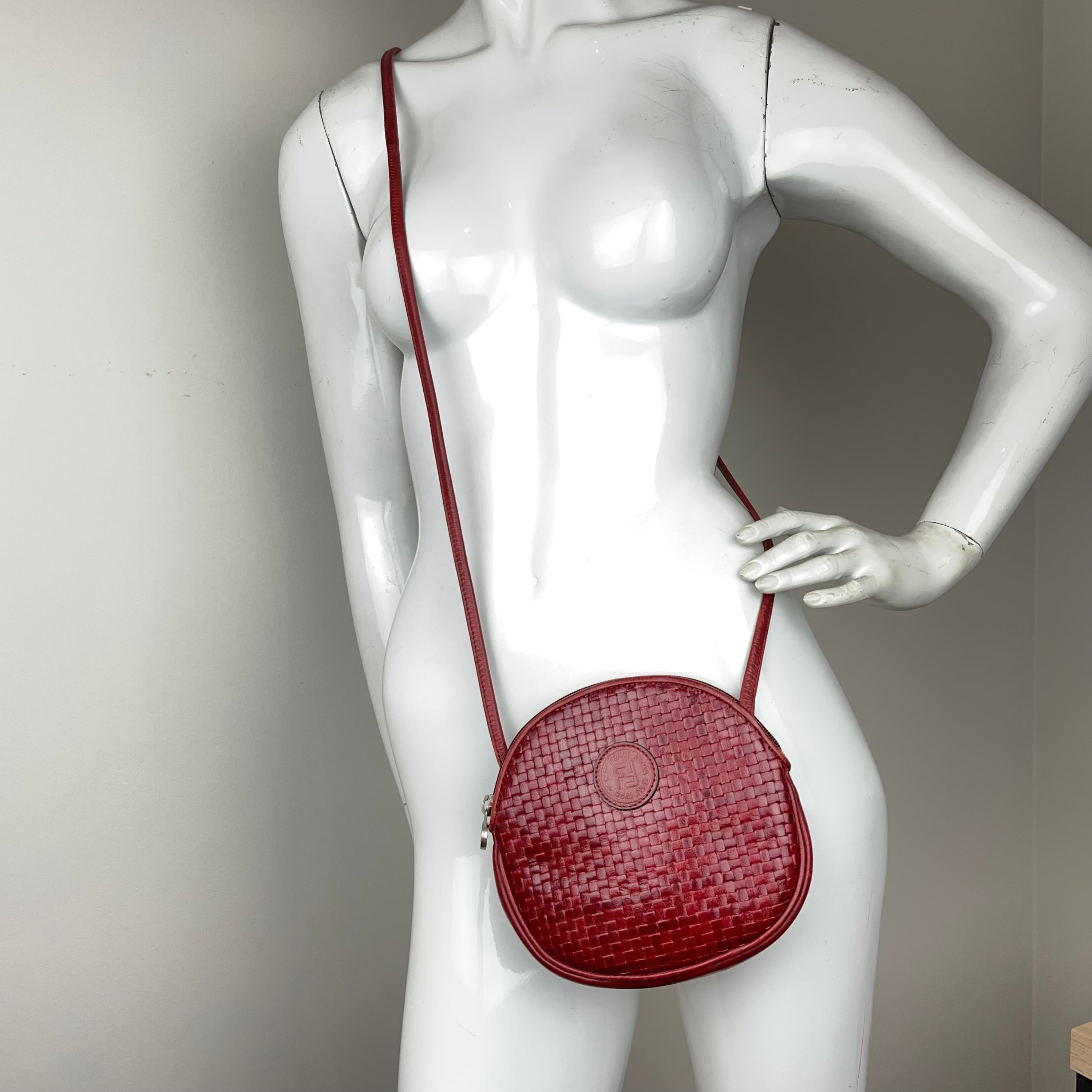 Fendi Red Woven Crossbody Bag