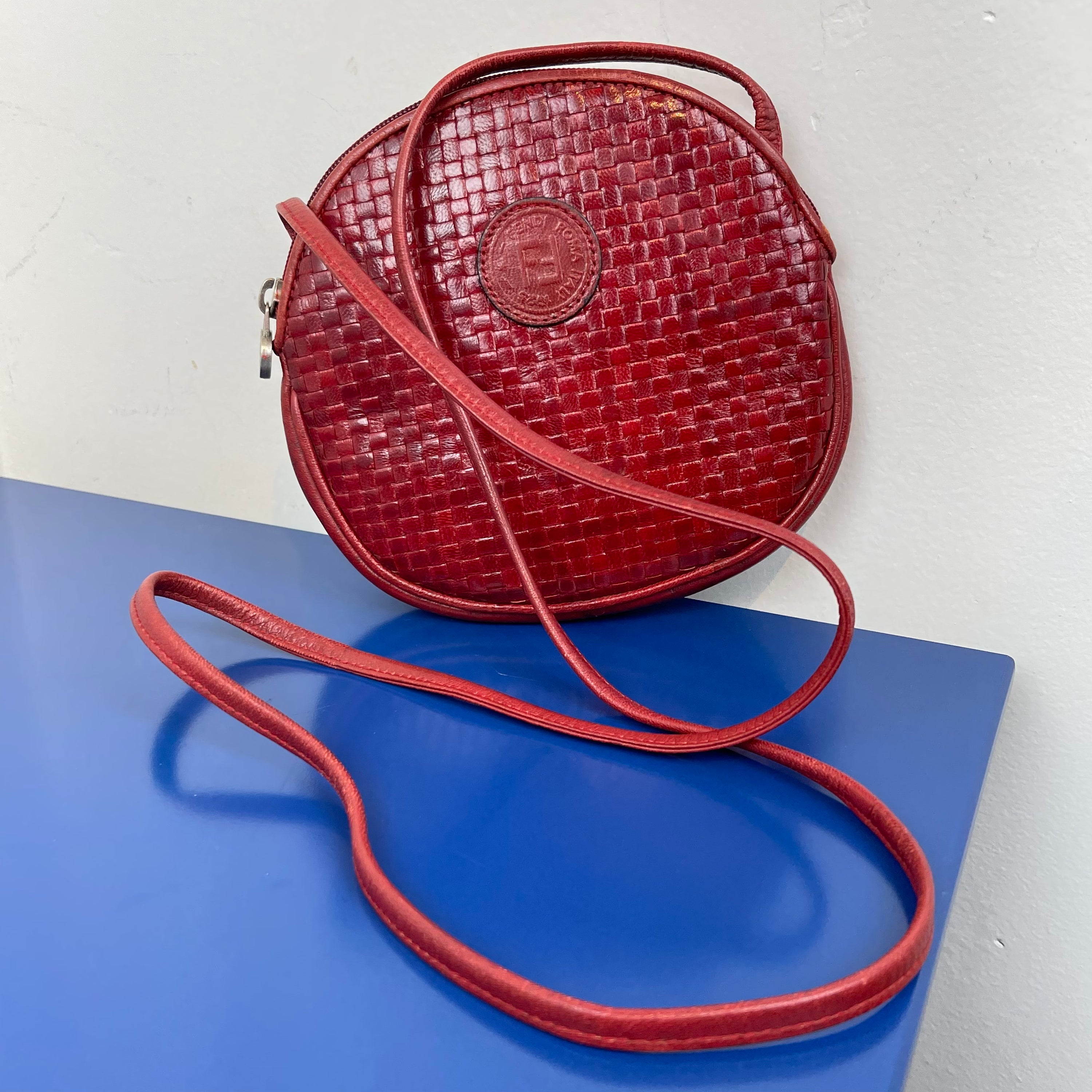 Fendi Red Woven Crossbody Bag