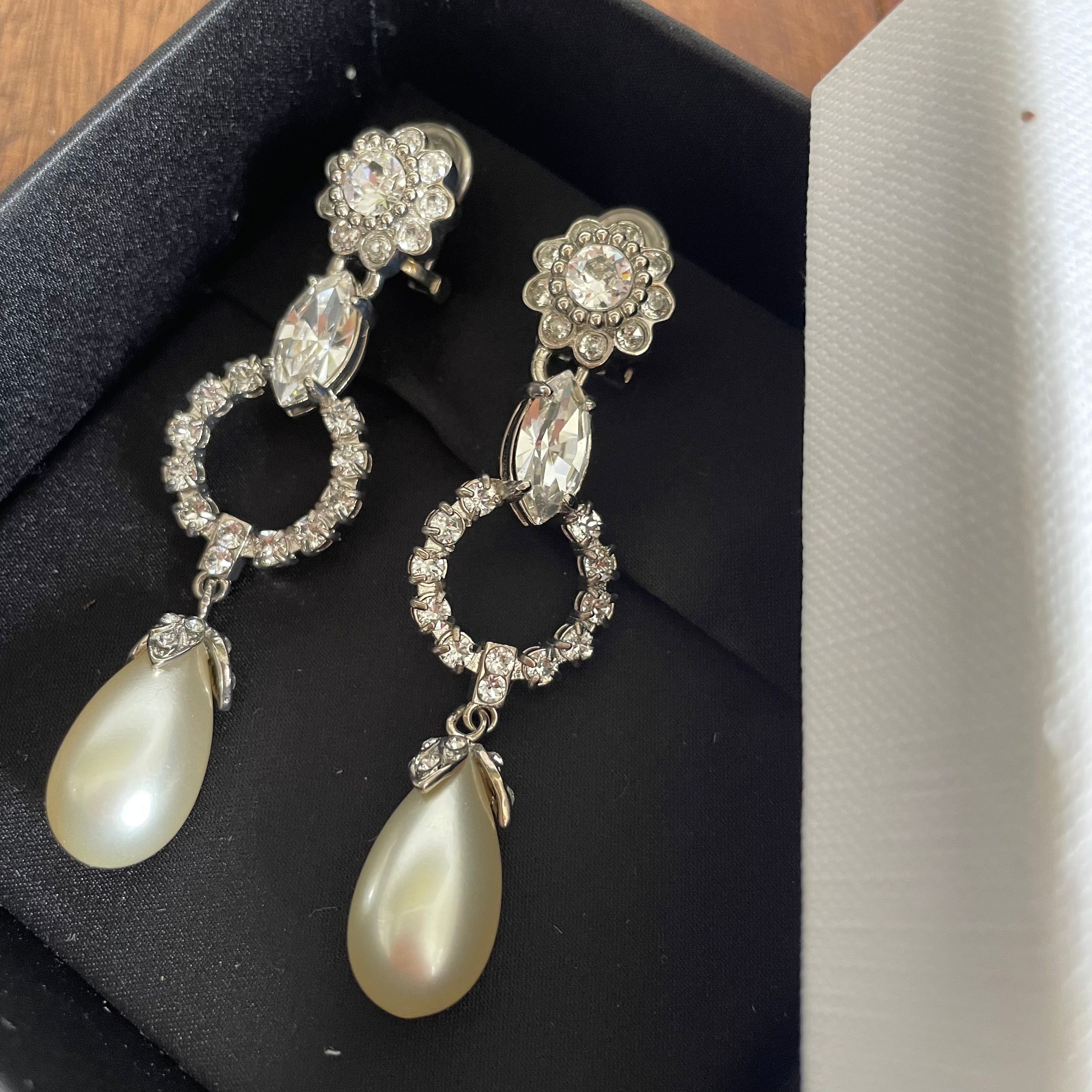 Miu miu Crystal and Faux-pearl Earrings